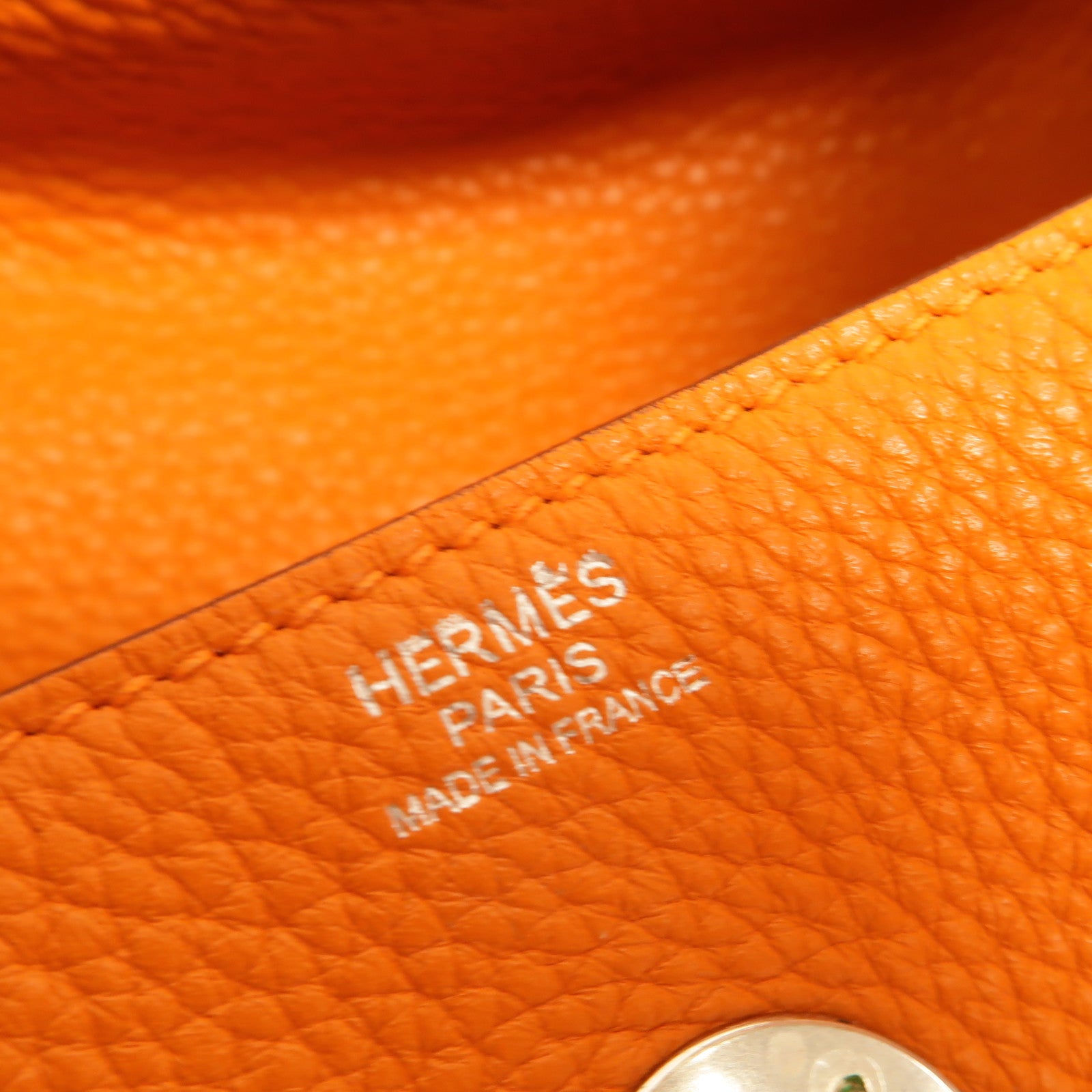 HERMES Clemence皮革Lindy 30手挽肩背兩用袋Orange