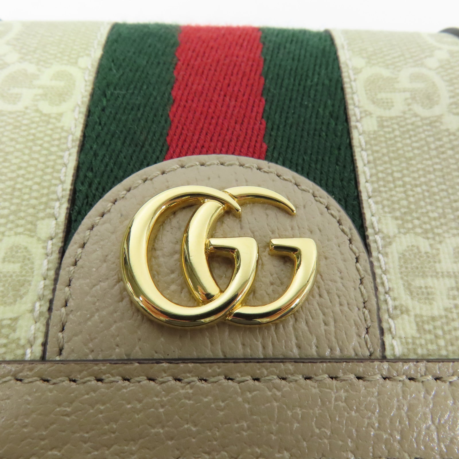 GUCCI 塗層帆布Ophidia Card Case Wallet金扣錢包