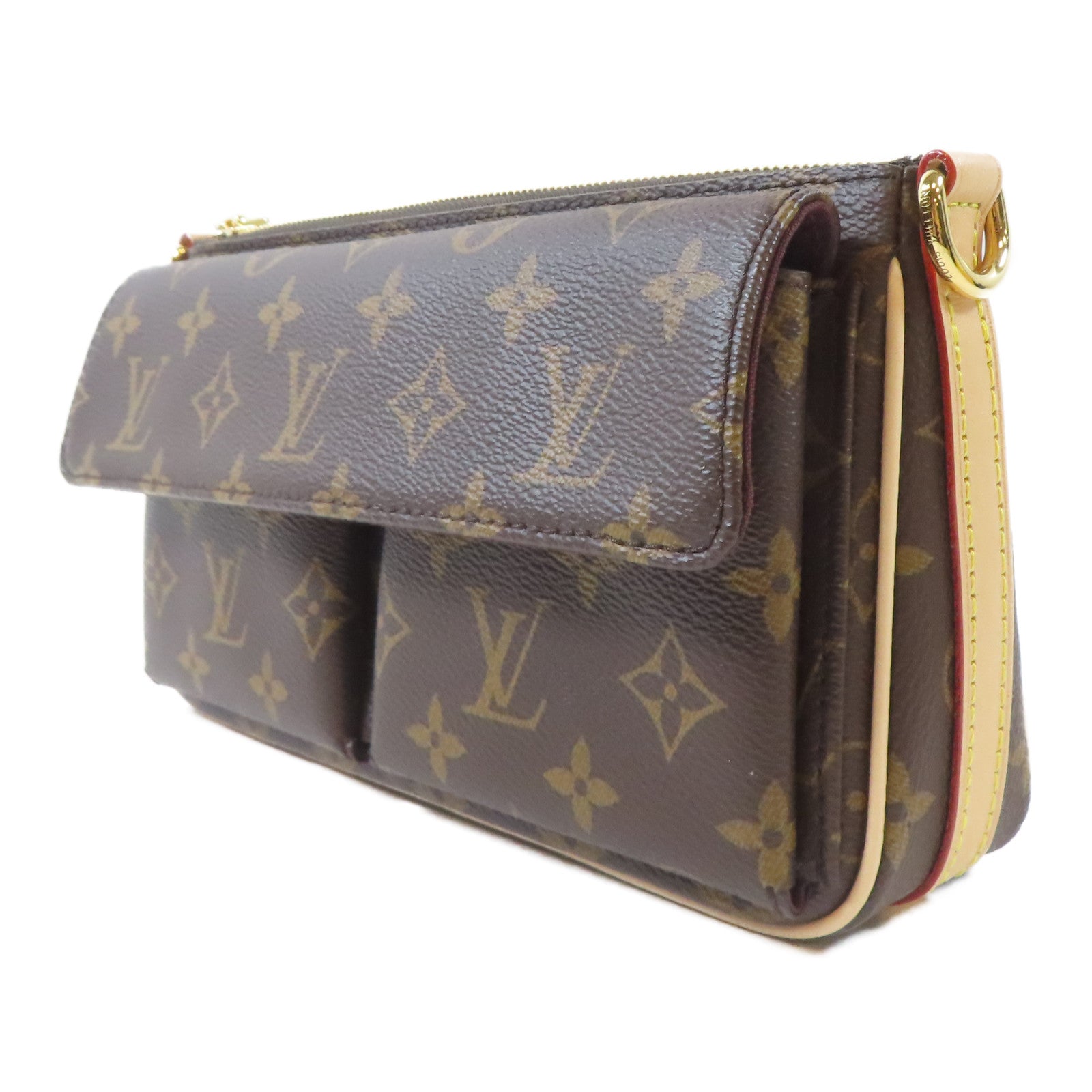LOUIS VUITTON Monogram Vivacite金扣手挽肩背兩用袋啡色