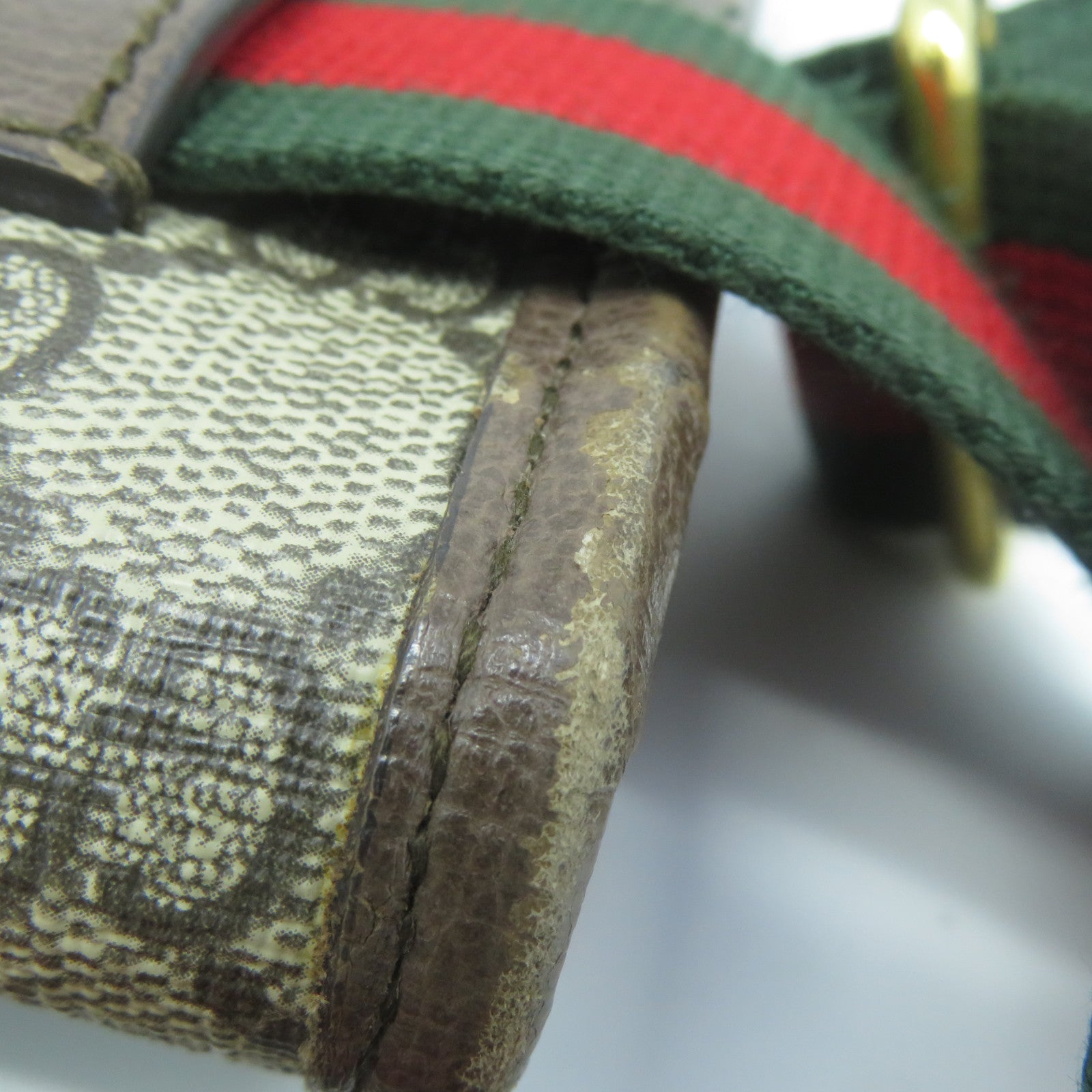 GUCCI 塗層帆布Waist Bag金扣腰包啡色