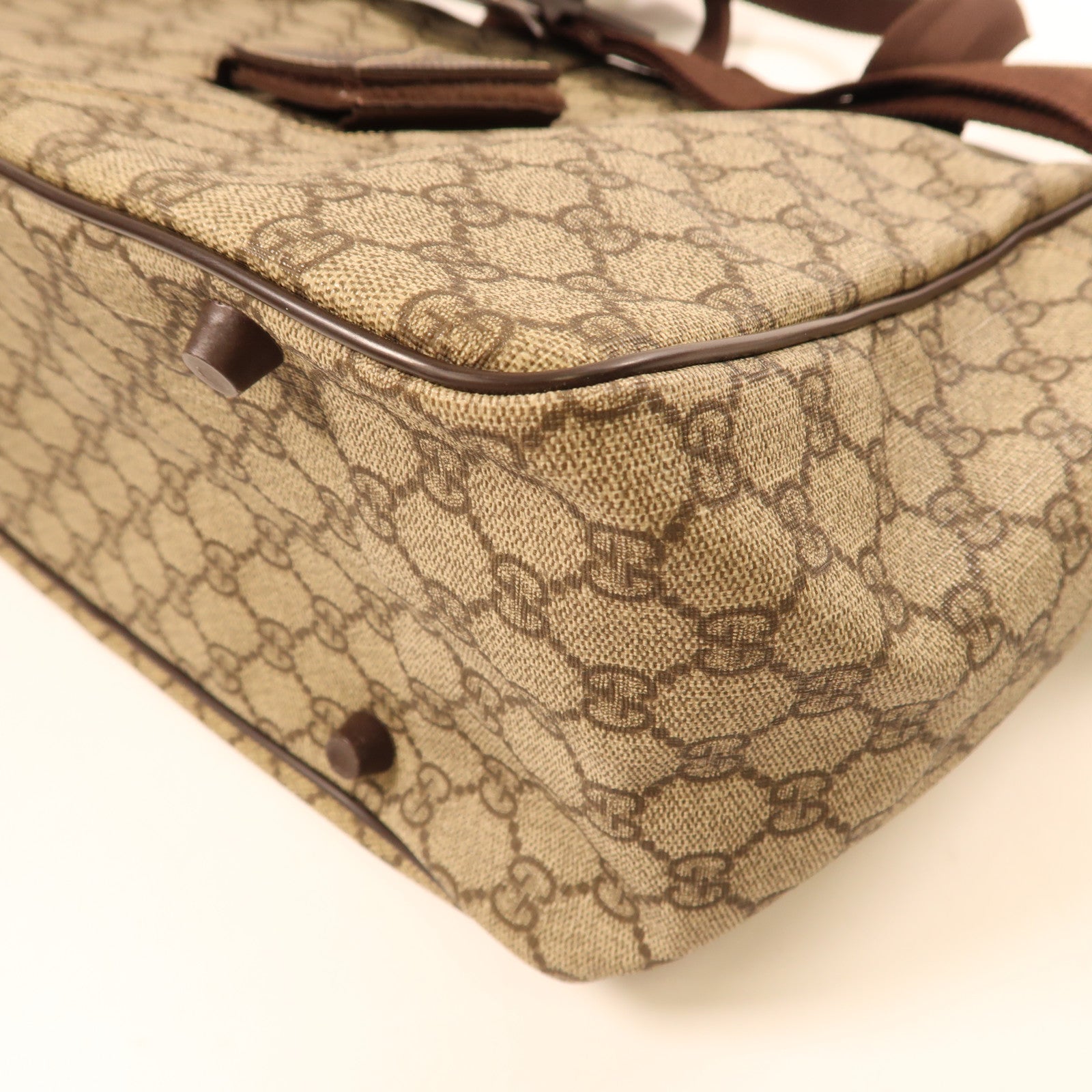 GUCCI 塗層帆布2 Way Shoulder手挽肩背兩用袋啡色