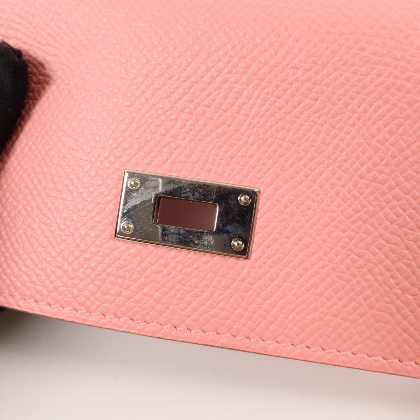HERMES Epsom皮革Kelly Wallet M錢包Rose Confetti