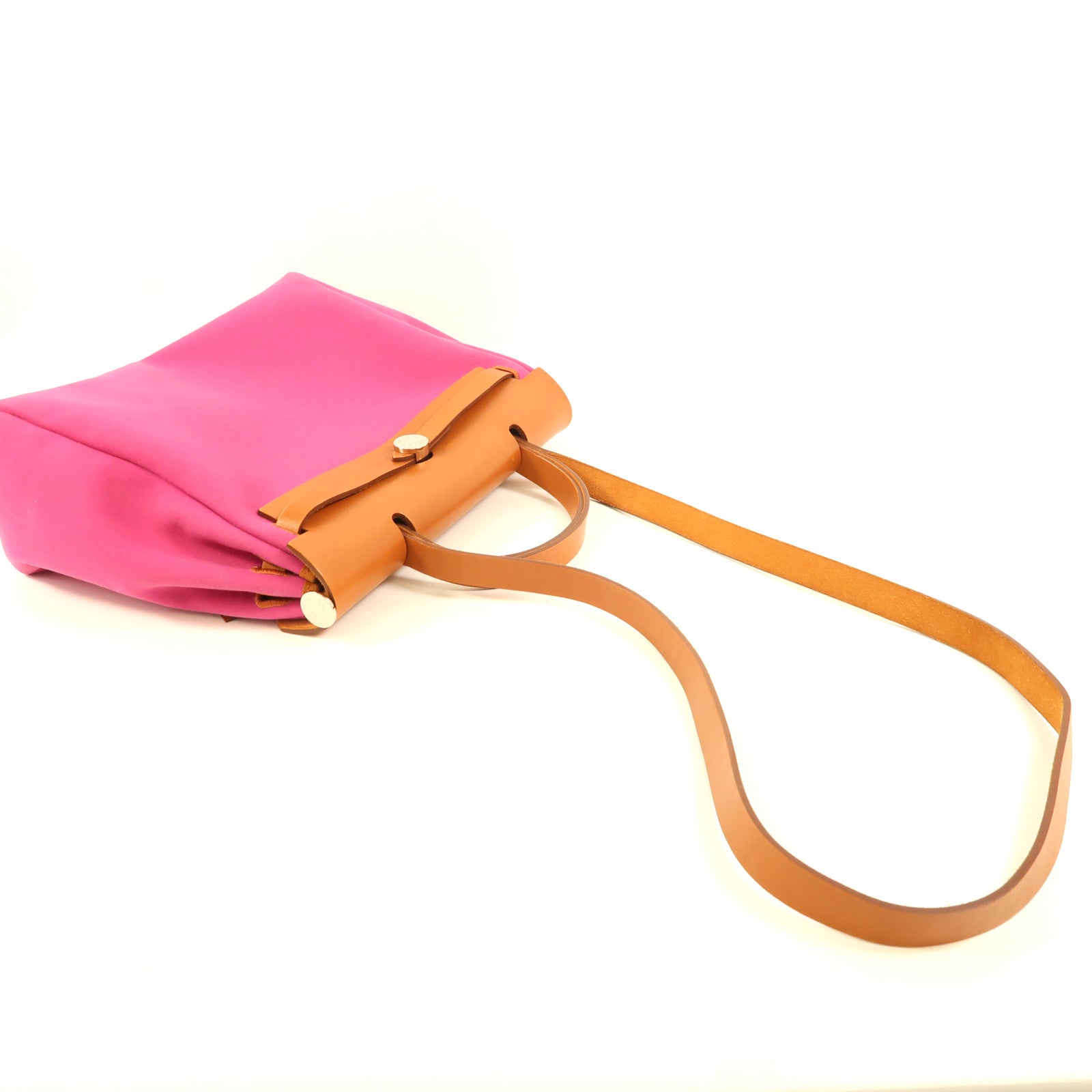 HERMES 帆布Herbag PM銀扣手挽肩背兩用袋