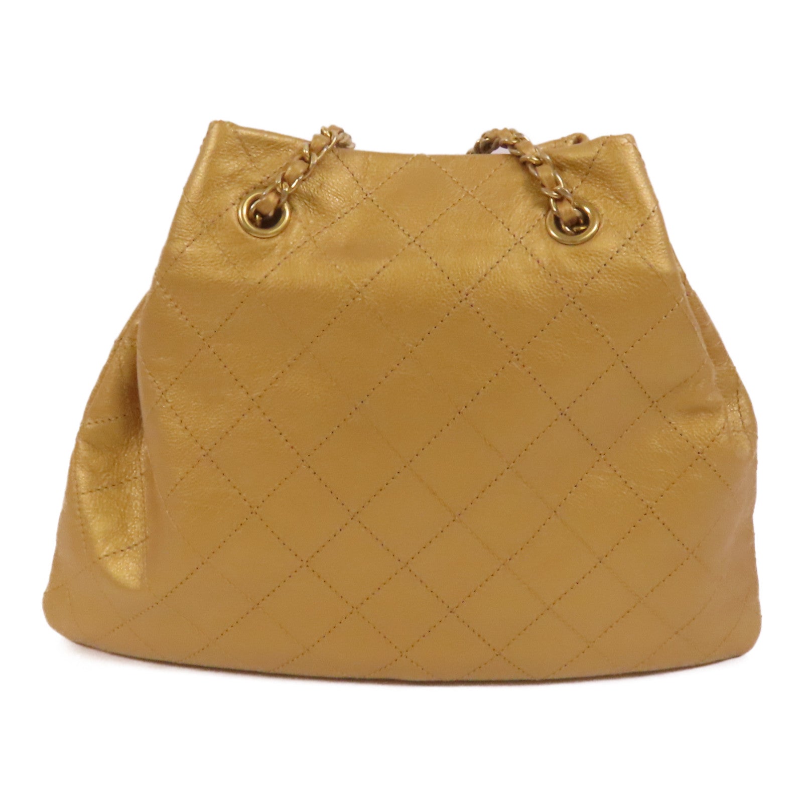 CHANEL 牛皮皮革Chain Shoulder金扣鏈帶肩背袋