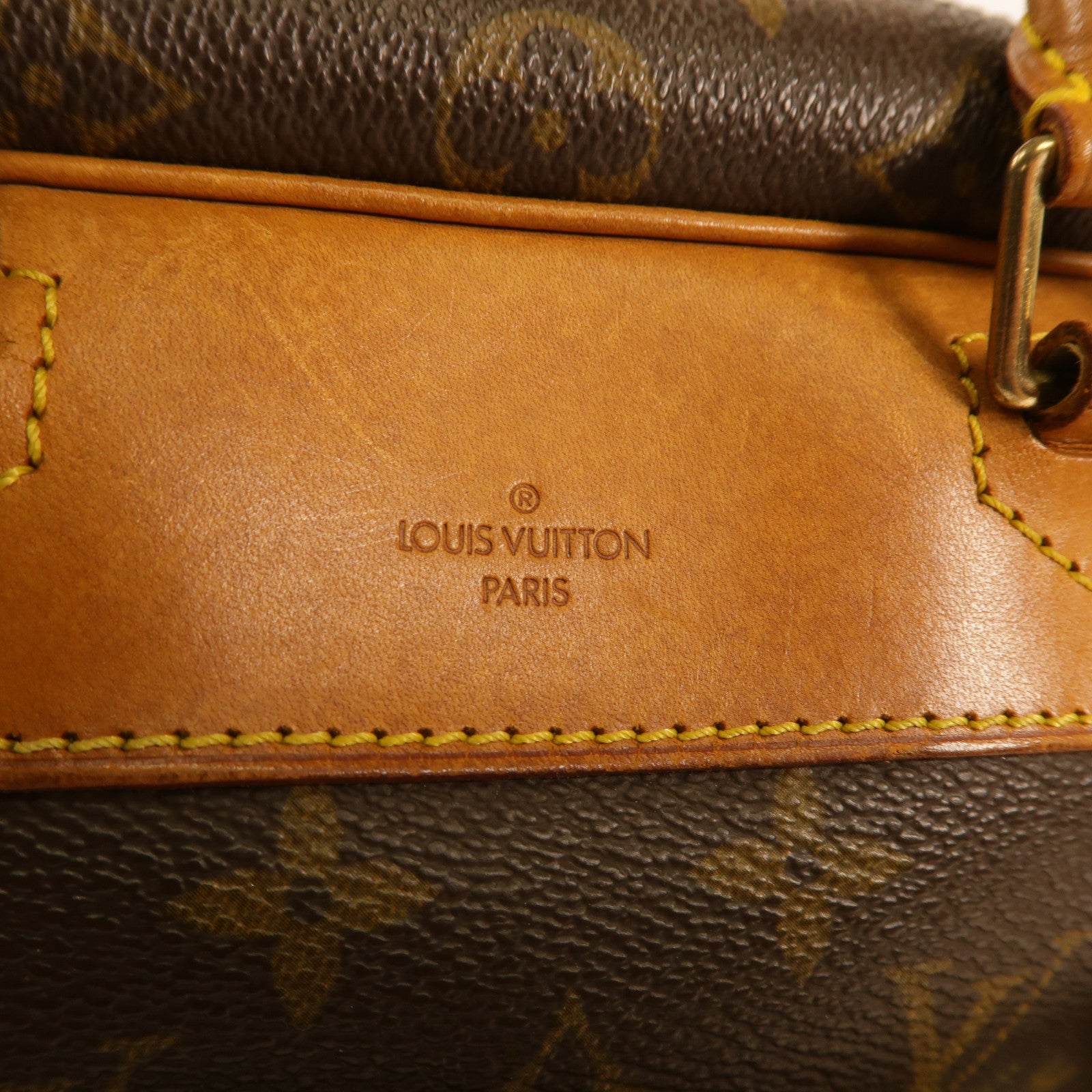 LOUIS VUITTON Monogram Deauville金扣手挽袋棕色