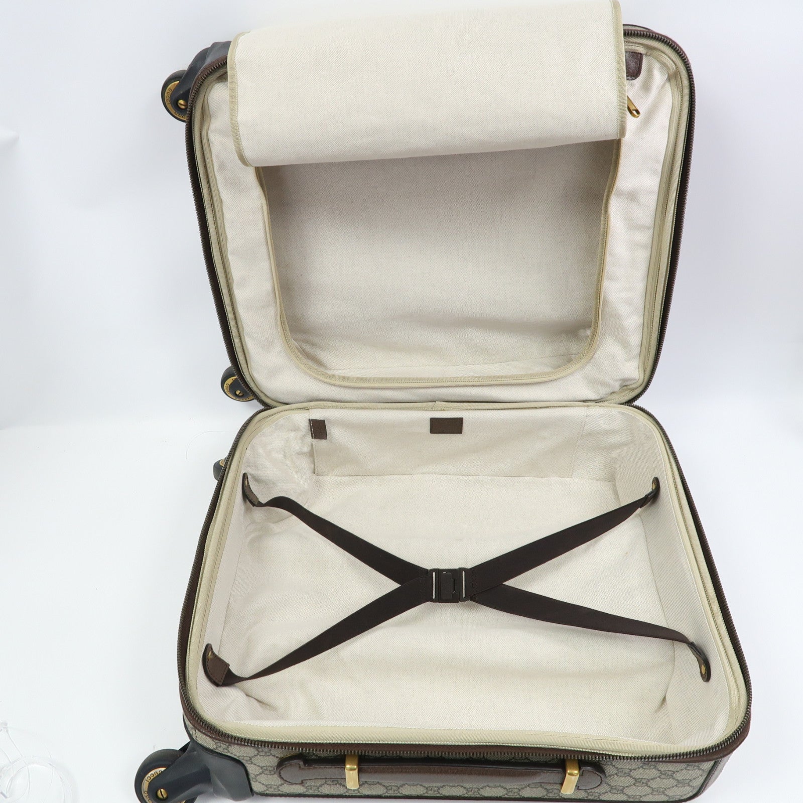 GUCCI 塗層帆布Savoy Suitcase金扣行李箱啡色