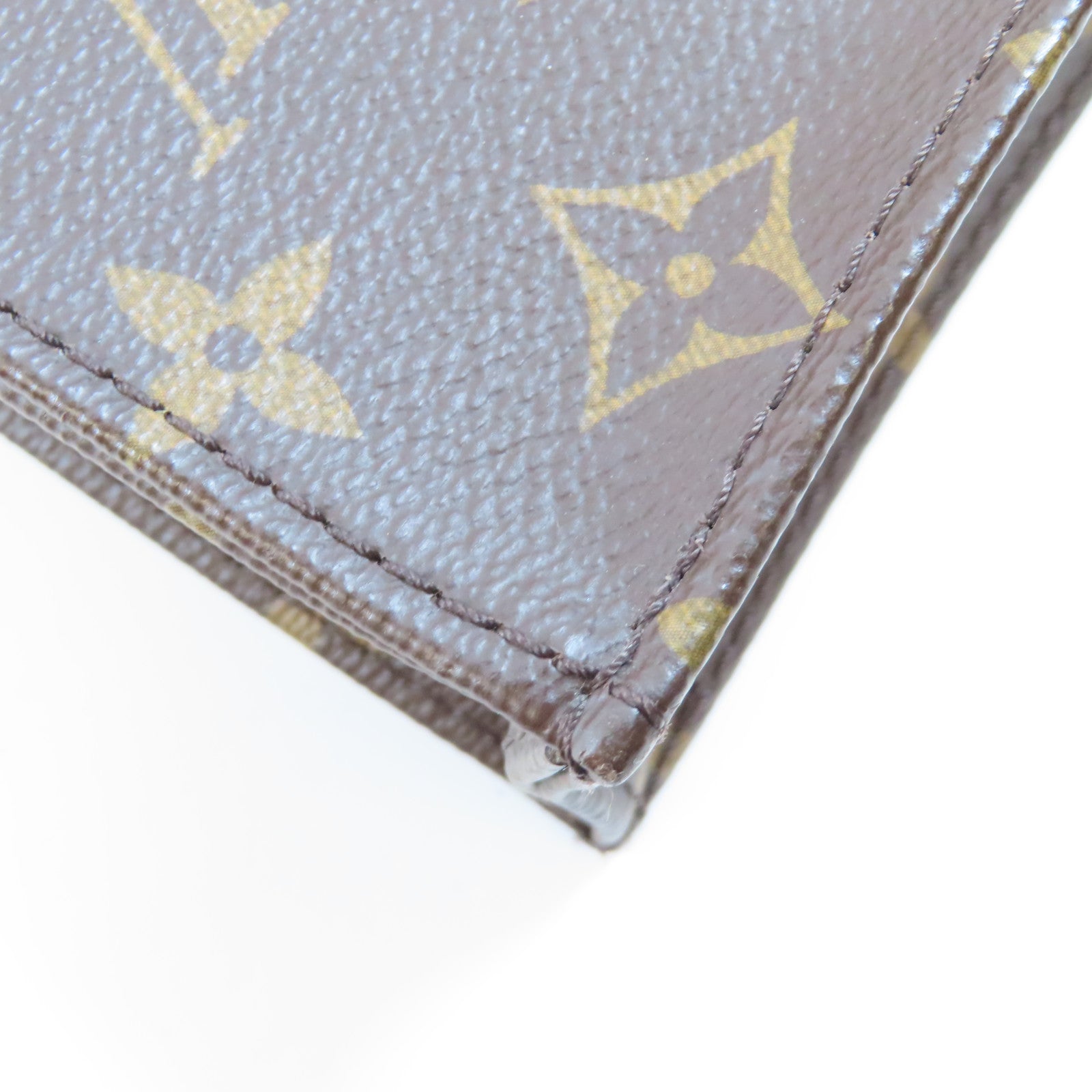 LOUIS VUITTON Monogram Petit Sac Plat金扣手挽肩背兩用袋棕色