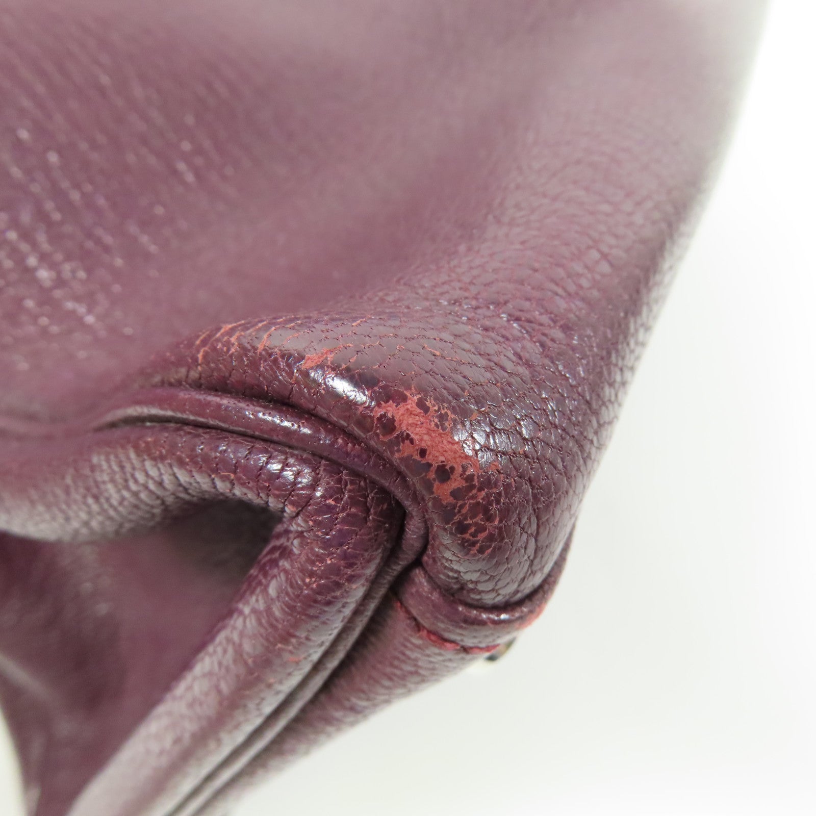 HERMES Togo皮革Kelly 35銀扣手挽肩背兩用袋Raisin