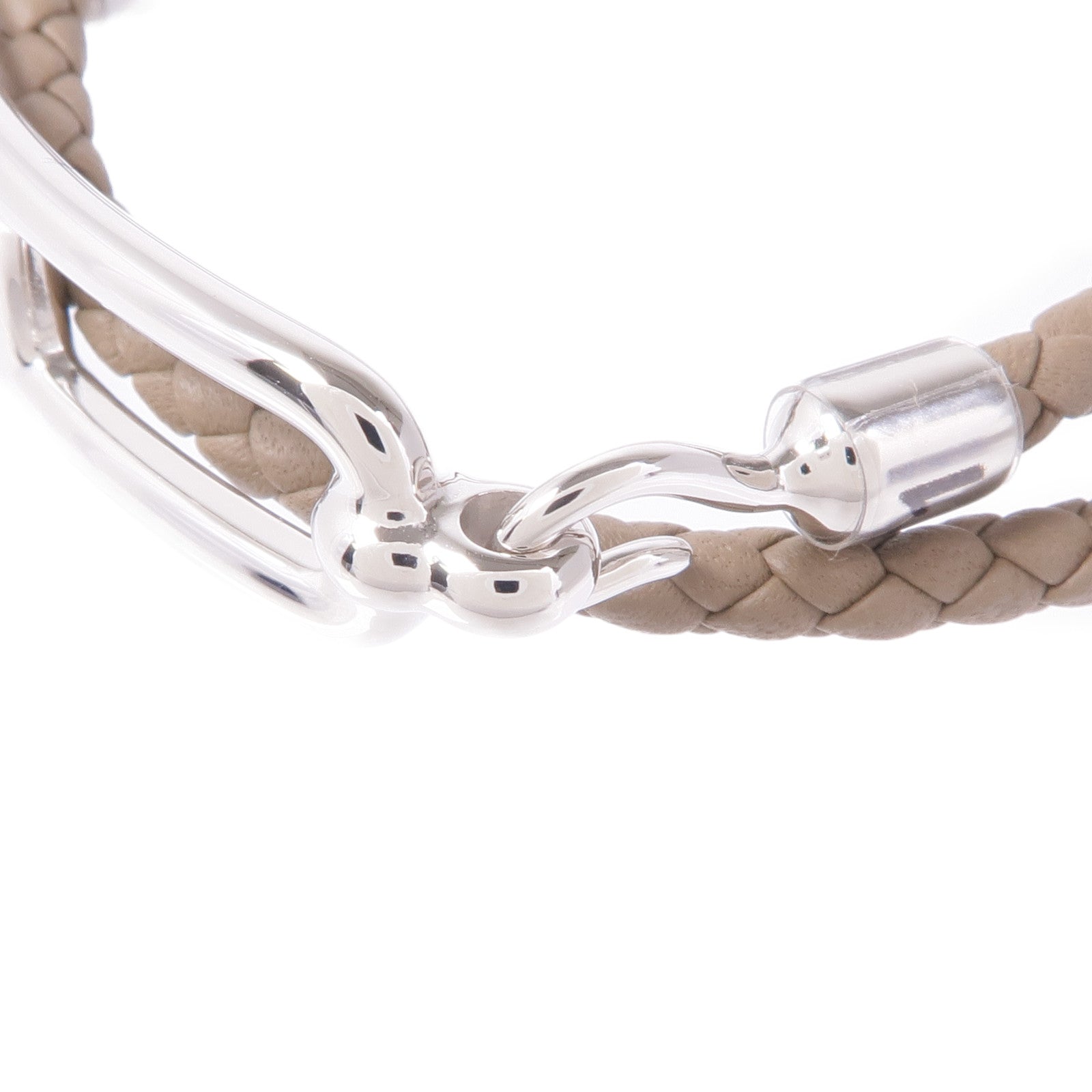 HERMES 皮革Roulis Double Tour銀扣手帶