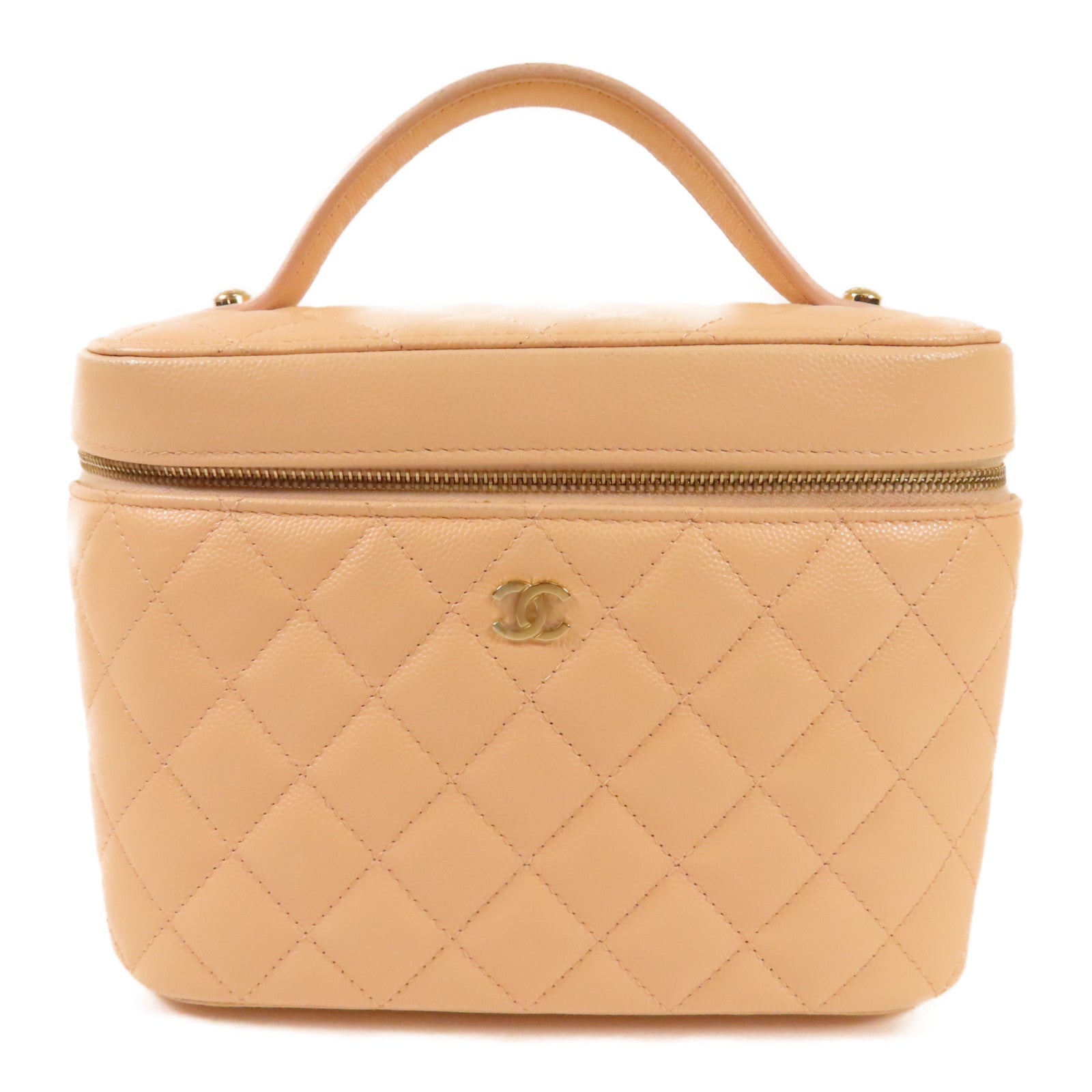CHANEL 牛皮皮革Vanity Bag金扣化妝袋