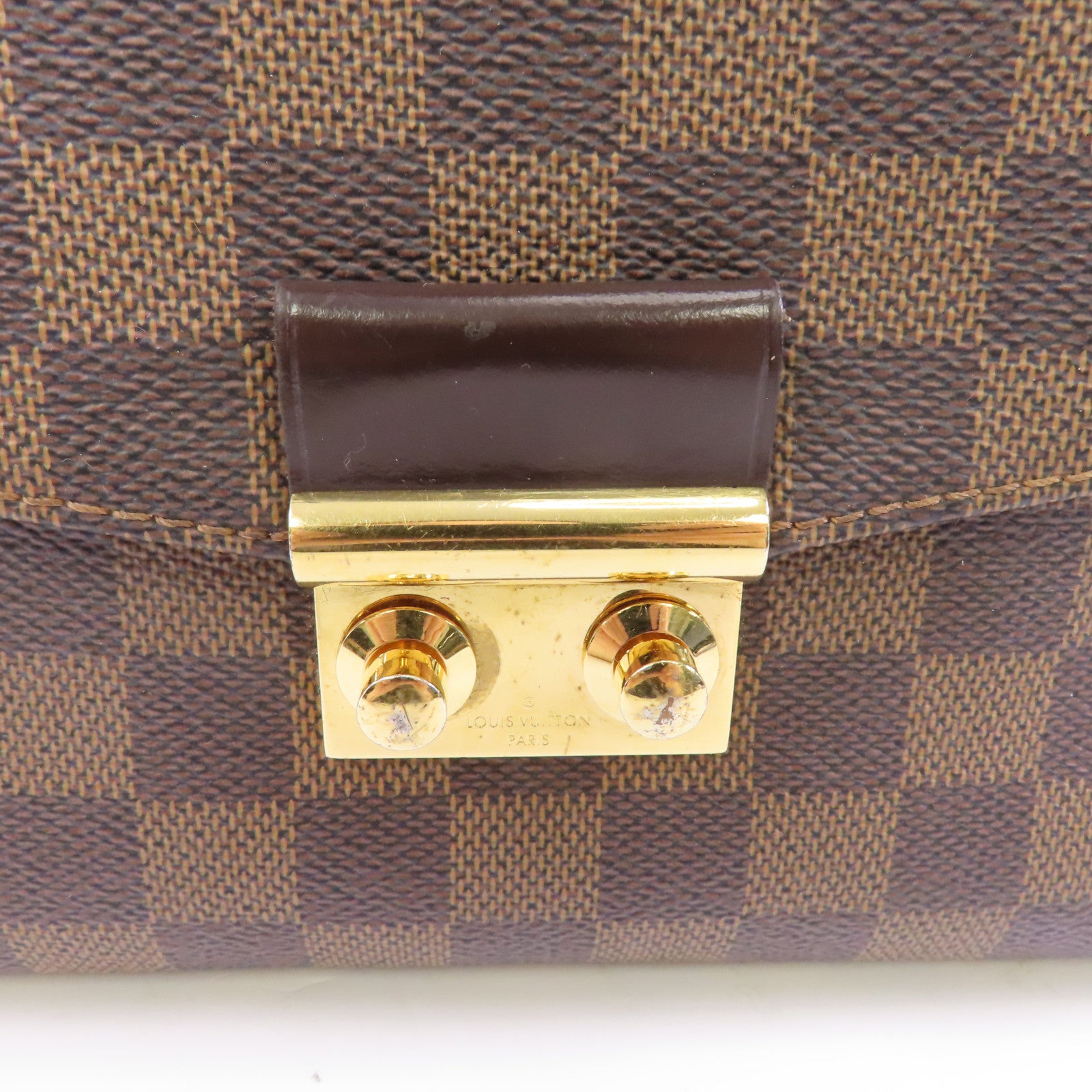 LOUIS VUITTON 【激減優惠】Damier Croisette金扣手挽肩背兩用袋棕色