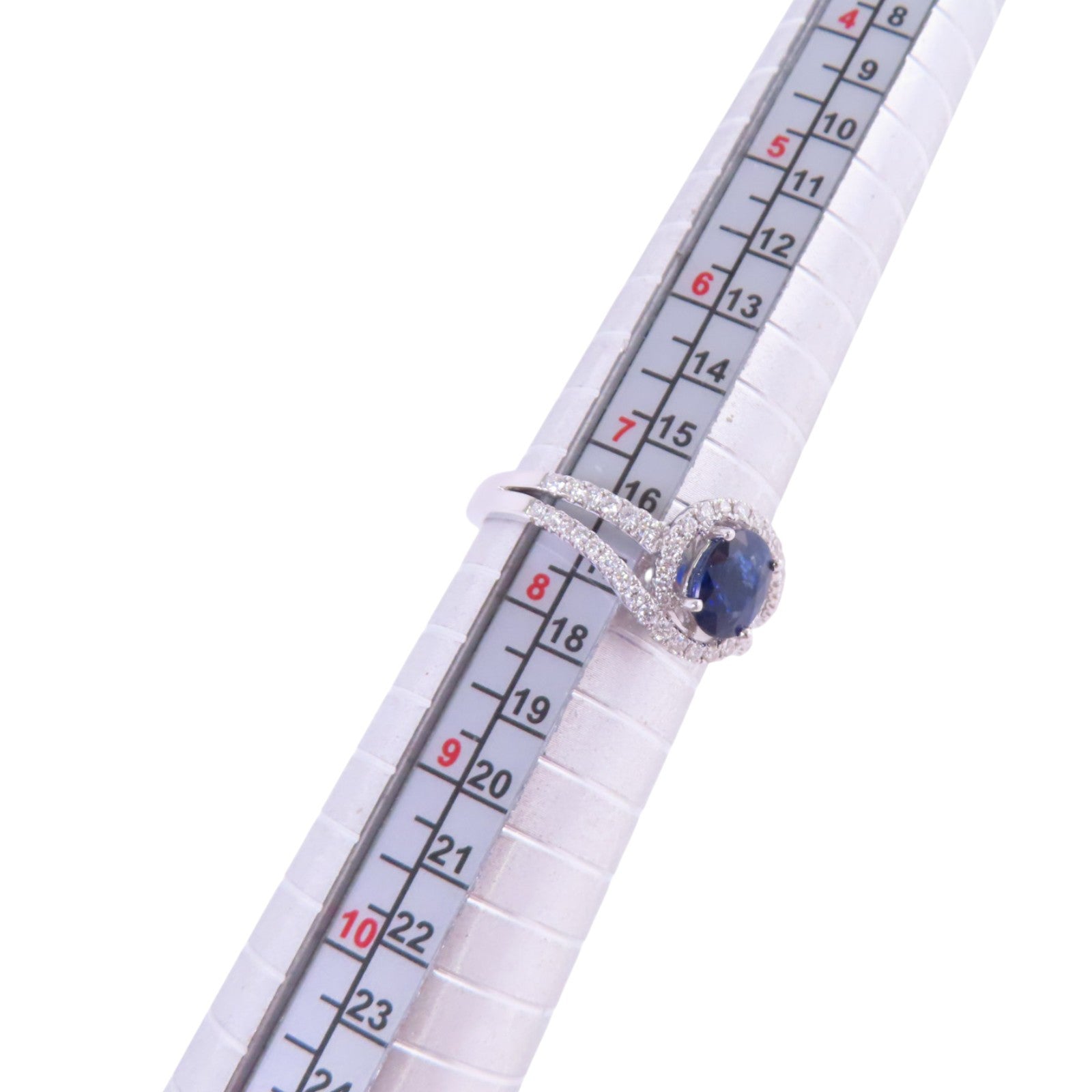 JEWELRY 18K白金/藍寶石/鑽石Sapphire Diamond Ring戒指US#7.5