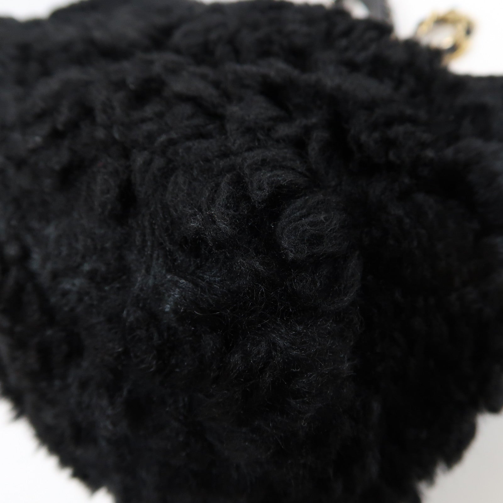 CHANEL 【激減優惠】毛茸2 Way Chain Shoulder Bag金扣鏈帶肩背袋黑色