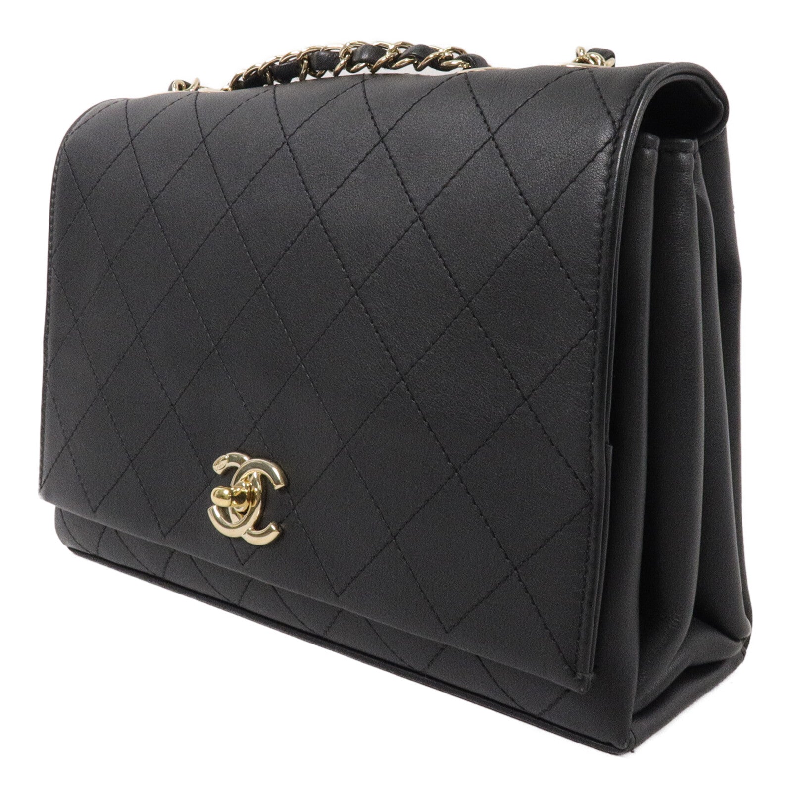 CHANEL 牛皮皮革Chain Shoulder鏈帶肩背袋