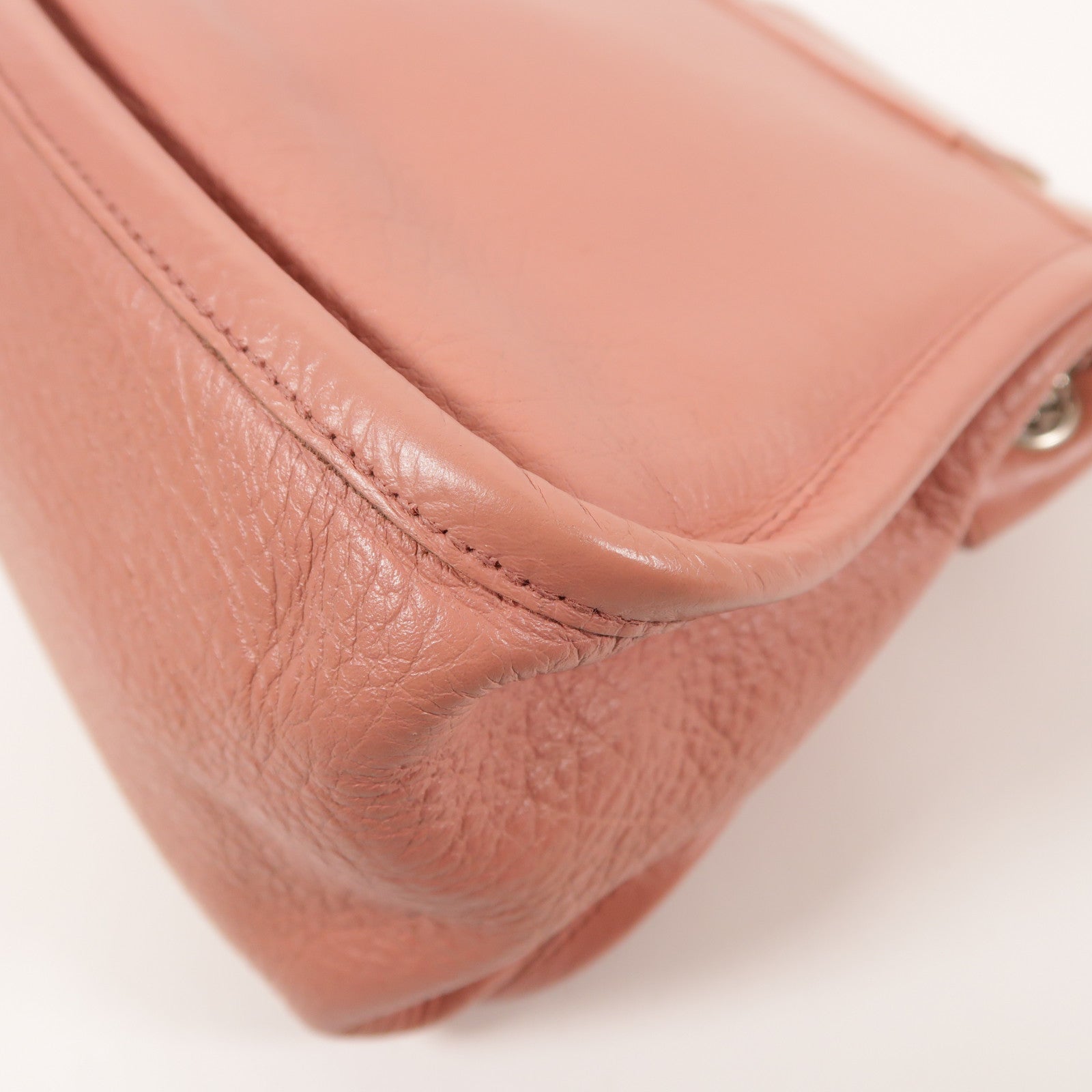 CHANEL CC SHW 2.55 Chain Shoulder Bag Calfskin Leather Pink