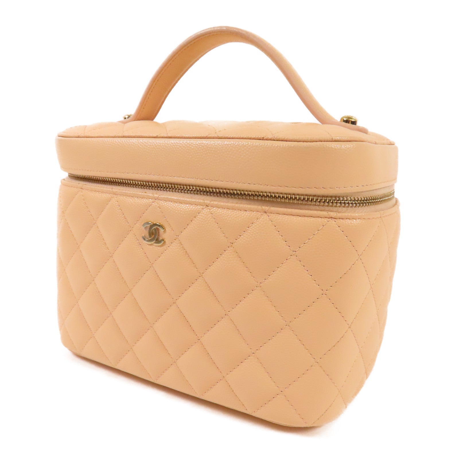 CHANEL 牛皮皮革Vanity Bag金扣化妝袋