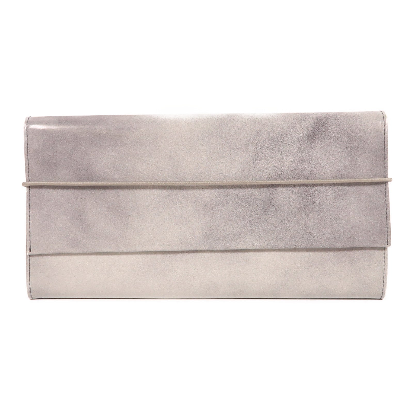 PRADA 牛皮皮革Pouch銀扣手拿包灰色