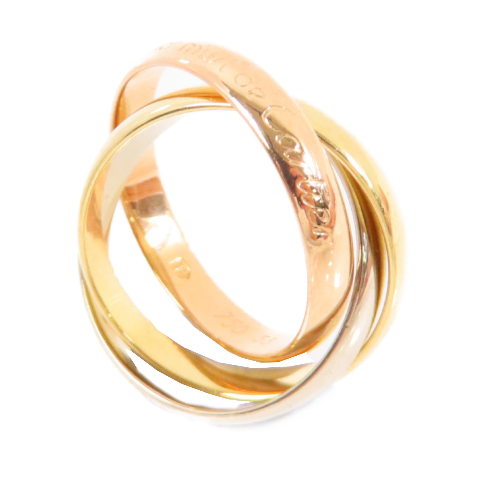 CARTIER 18K黃金/白金/玫瑰金Trinity Ring戒指US#6.25/Cartier#53