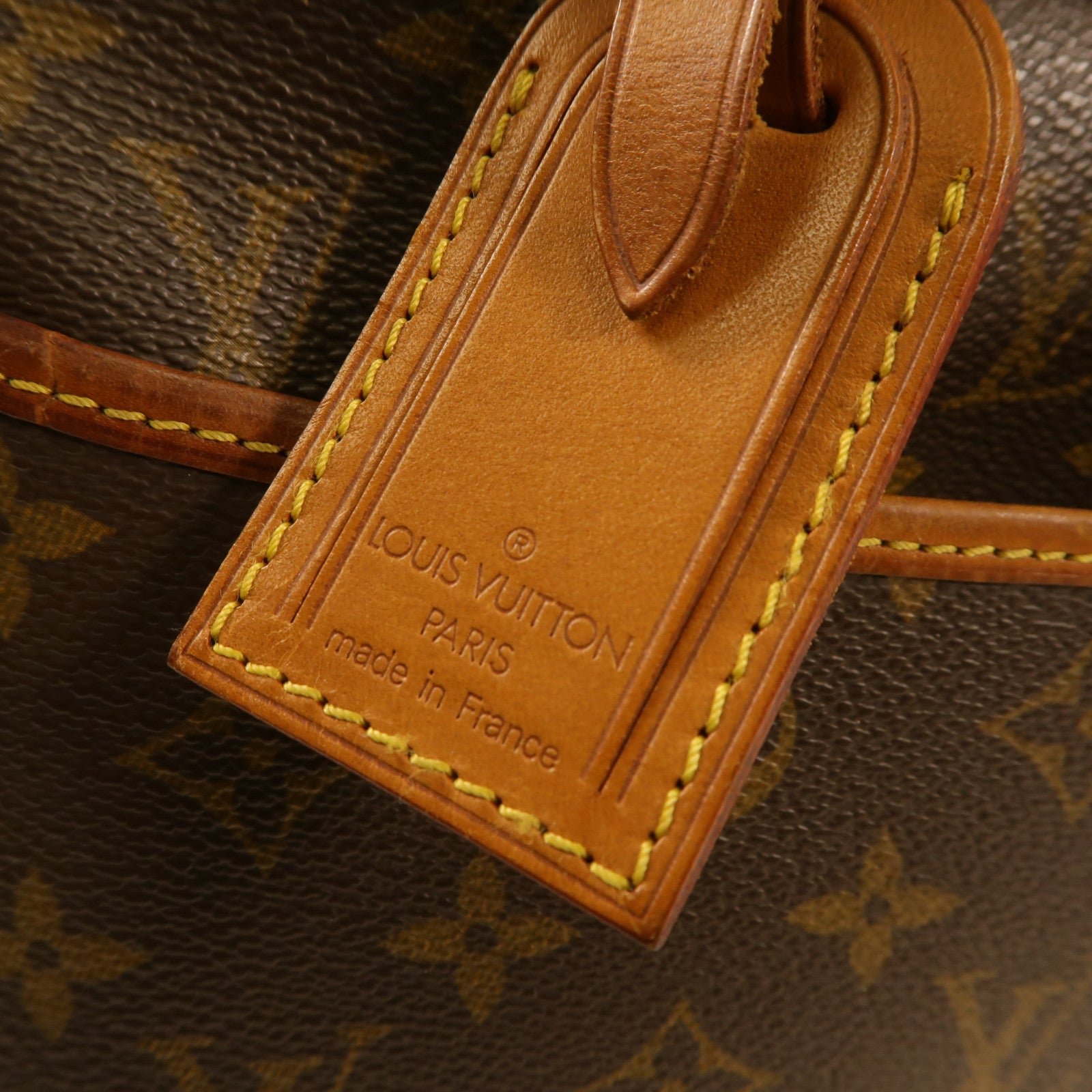 LOUIS VUITTON Monogram Deauville金扣手挽袋棕色