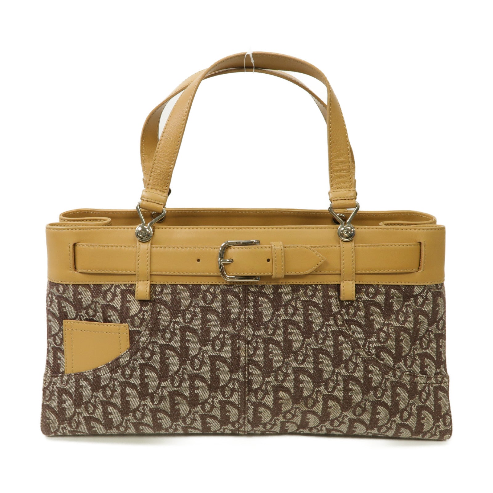 Dior 帆布Shoulder Bag金扣肩背袋棕色