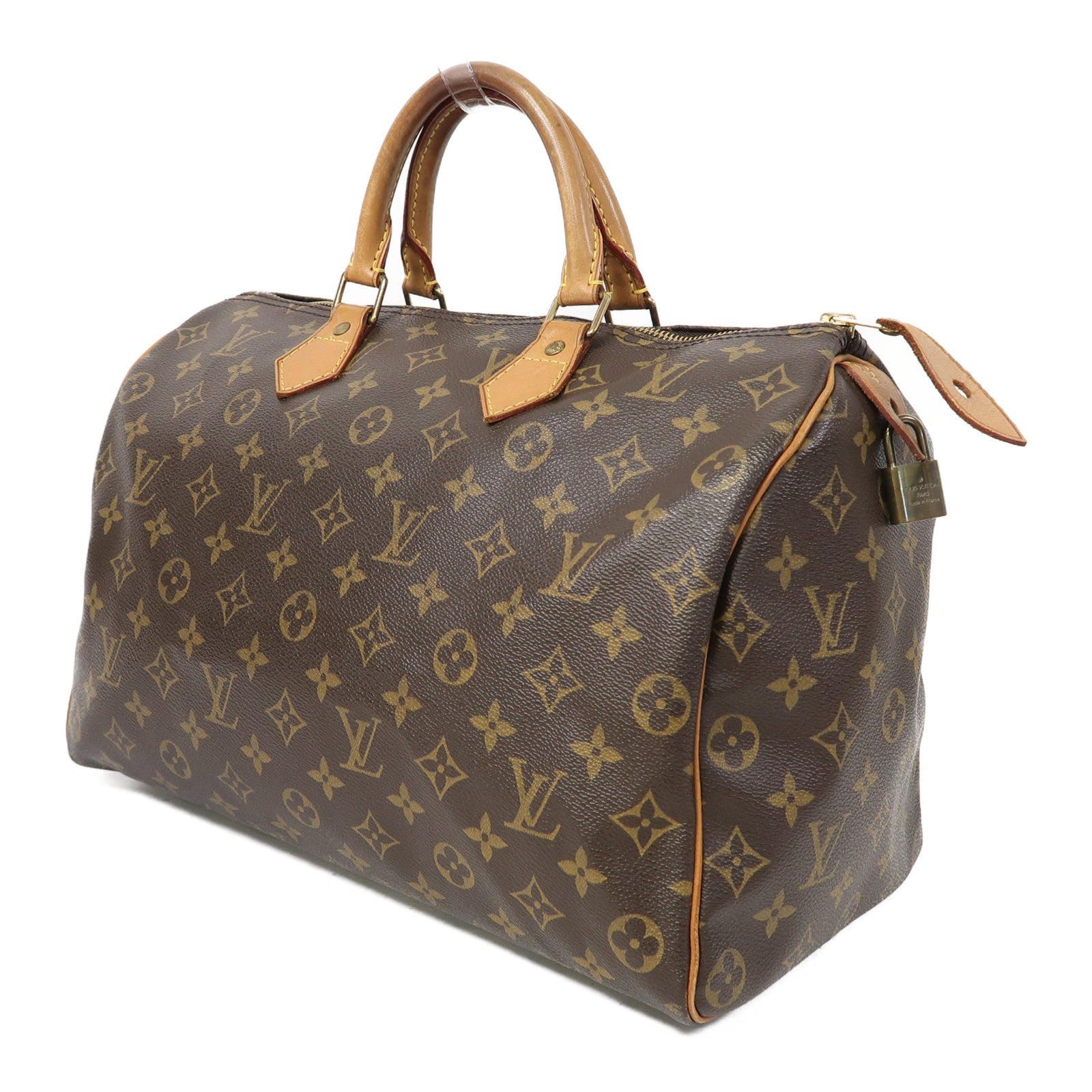 LOUIS VUITTON Monogram Speedy 35金扣手挽袋啡色