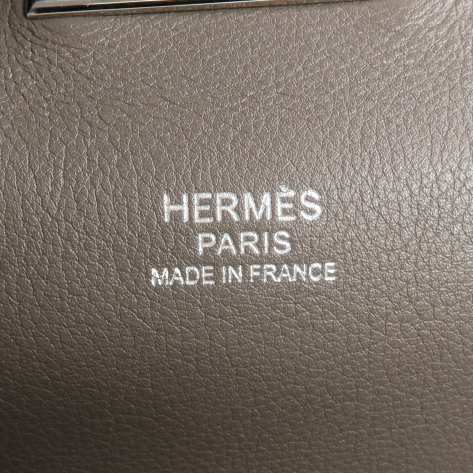 HERMES Evercolor皮革Toolbox 20銀扣手挽肩背兩用袋Etain