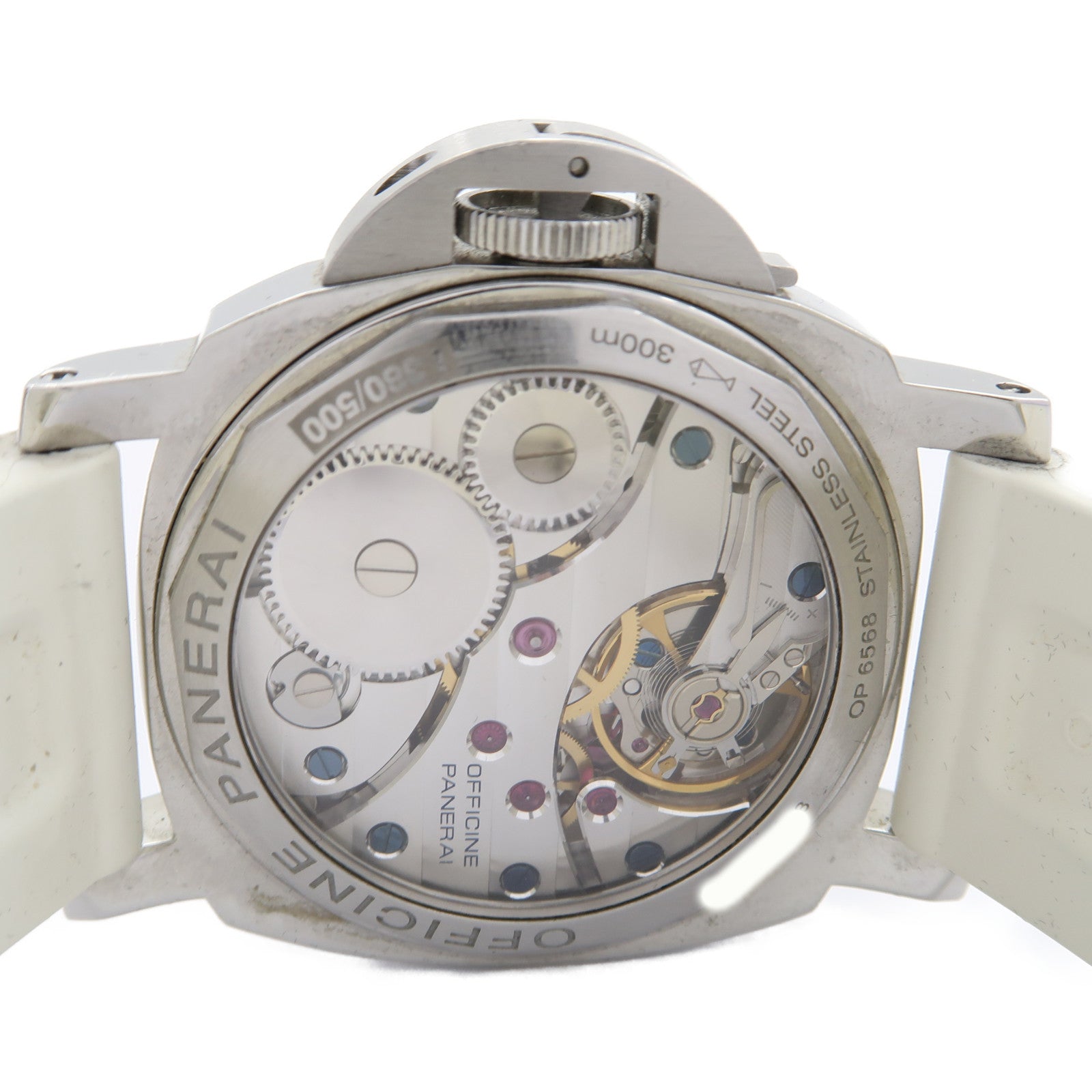 PANERAI Luminor不鏽鋼/橡膠帶手錶手動機芯白色