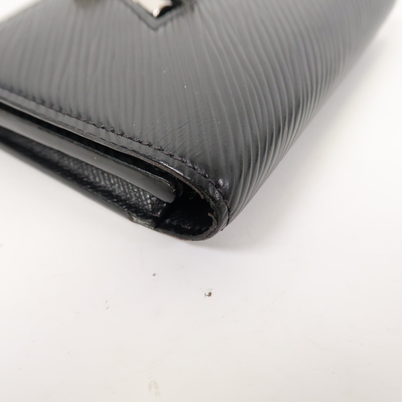 LOUIS VUITTON Epi Twist Compact Trifold Wallet銀扣錢包黑色