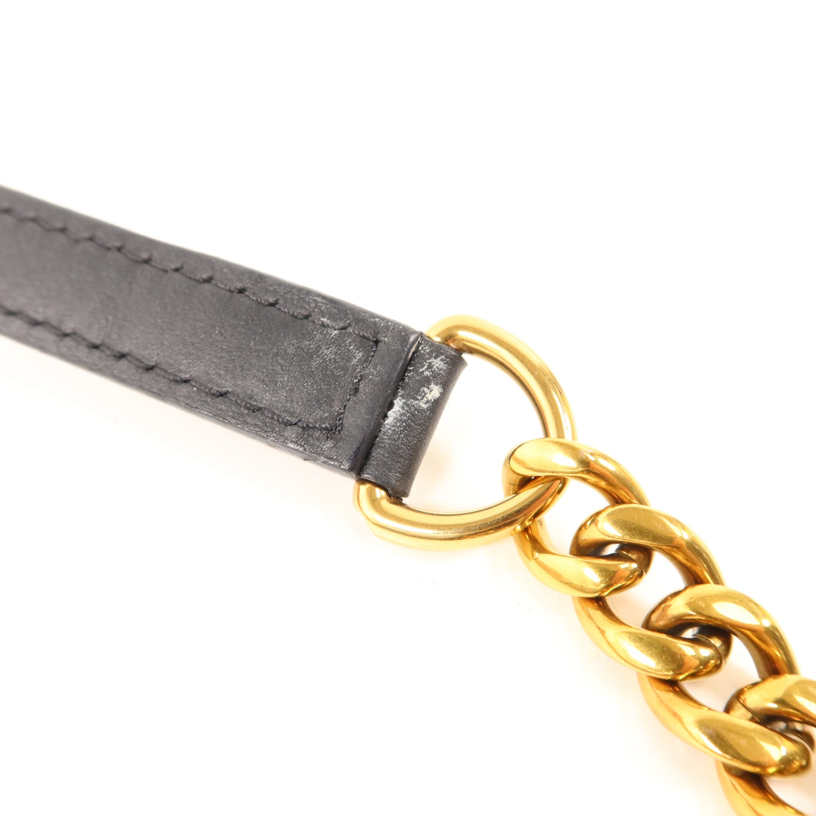 LOUIS VUITTON 牛皮皮革New Wave MM金扣鏈帶手挽肩背兩用袋