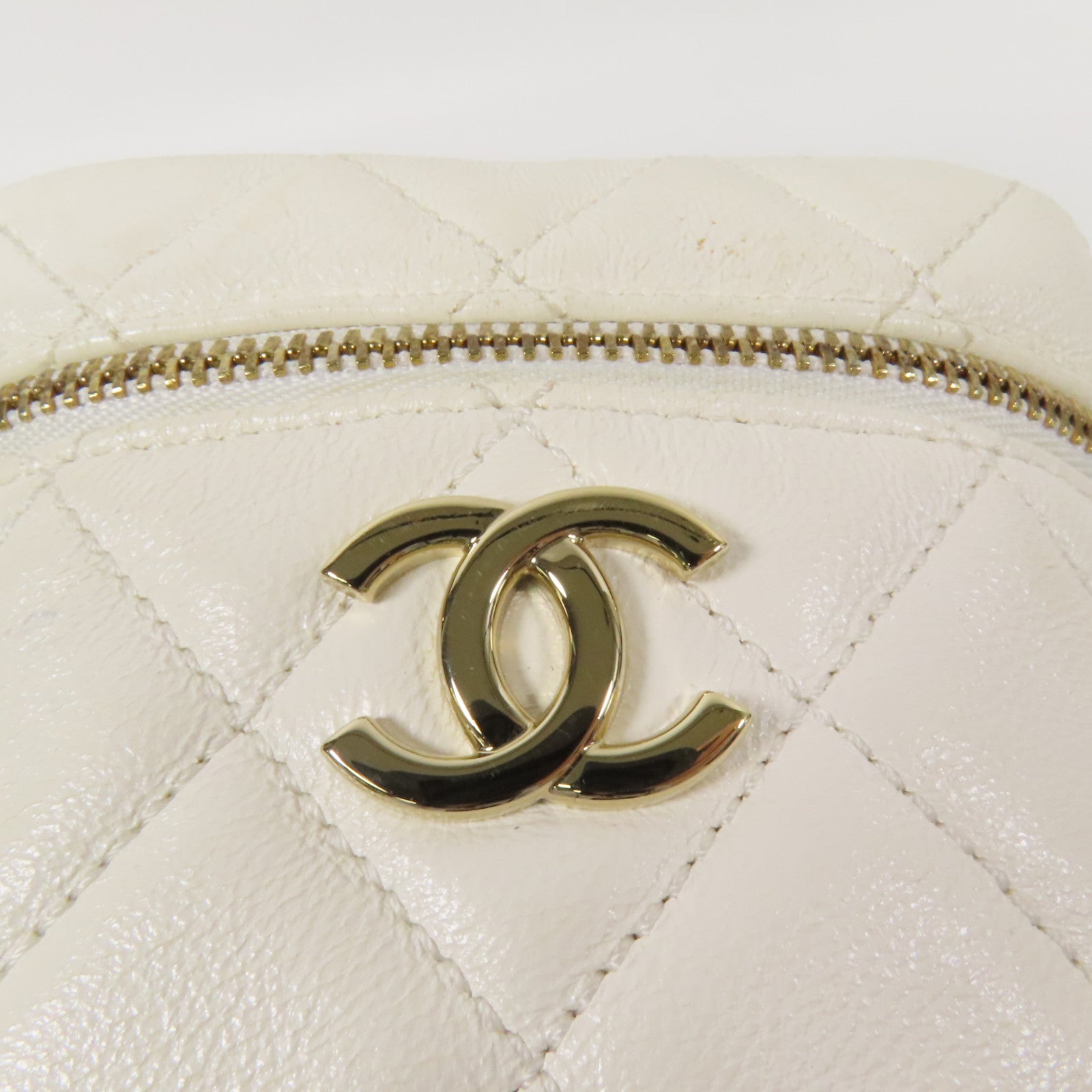CHANEL 牛皮皮革Handbag金扣手挽袋