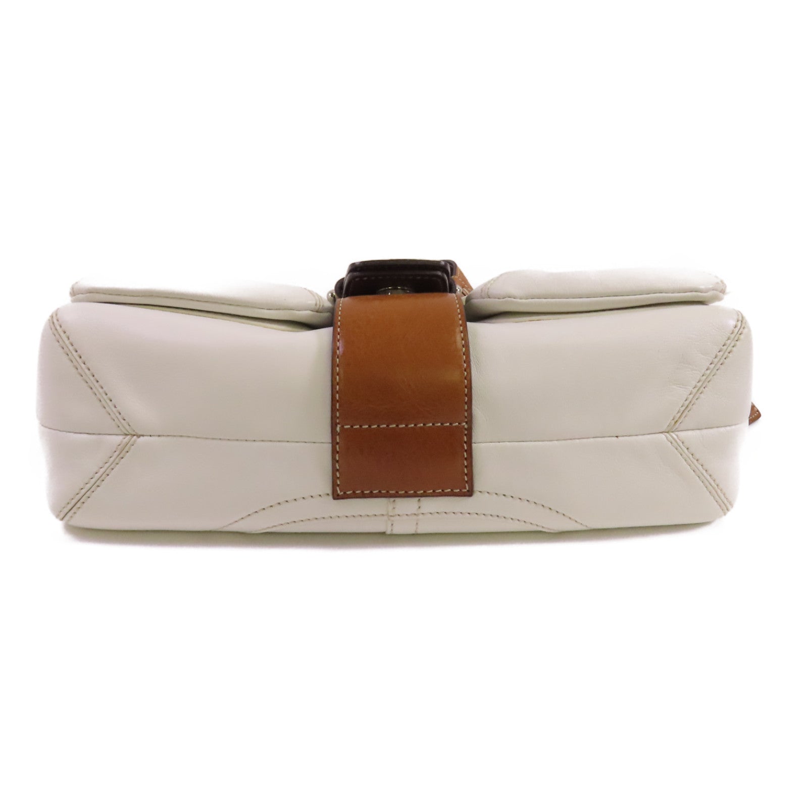 COACH 牛皮皮革Shoulder Bag銀扣肩背袋