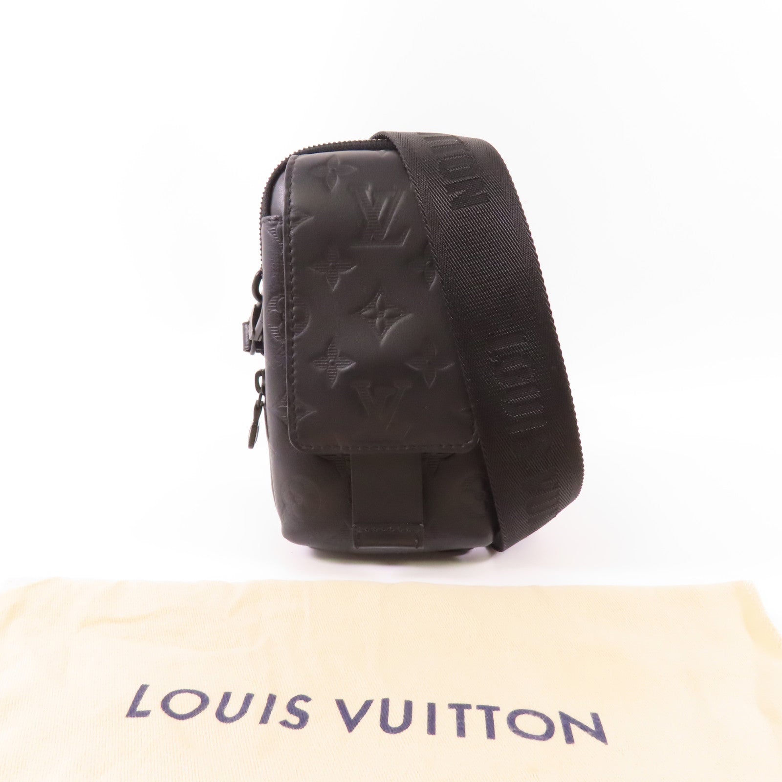 LOUIS VUITTON Monogram Shadow Double Phone Pouch NM肩背袋