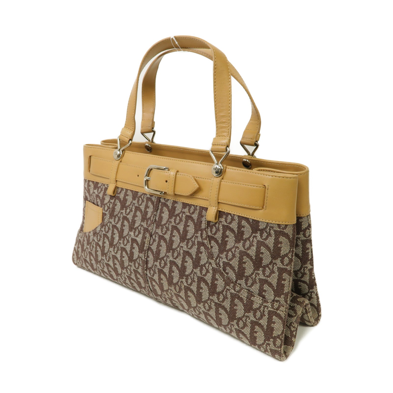 Dior 帆布Shoulder Bag金扣肩背袋棕色