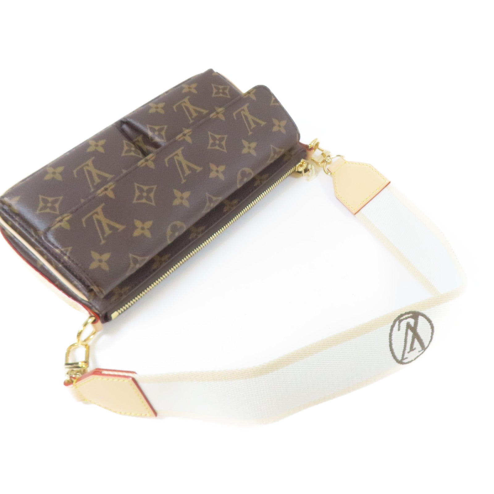 LOUIS VUITTON Monogram Vivacite金扣手挽肩背兩用袋啡色