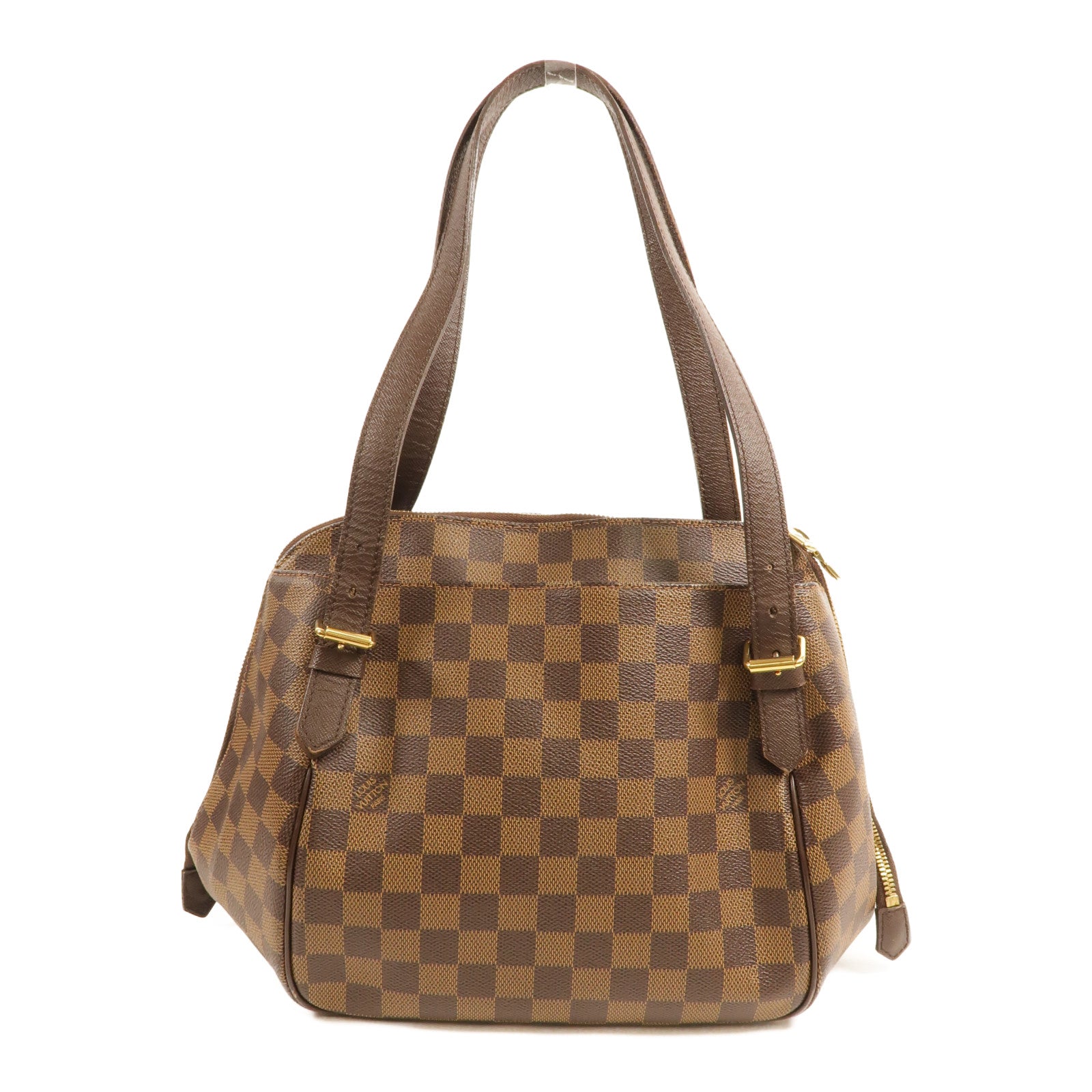 LOUIS VUITTON Damier Belem MM金扣肩背袋棕色