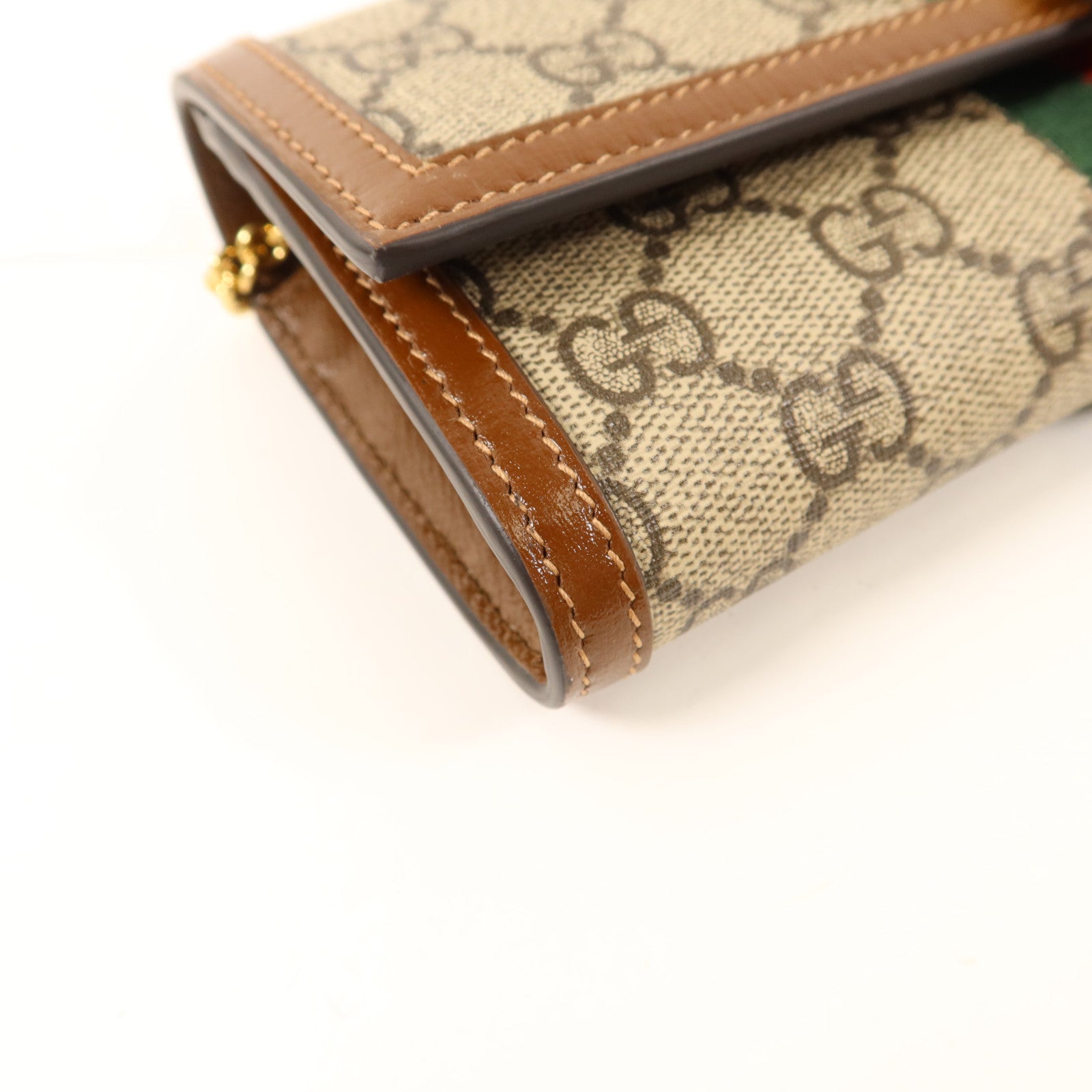 GUCCI 塗層帆布Jackie 1961 Chain Wallet金扣鏈帶肩背袋