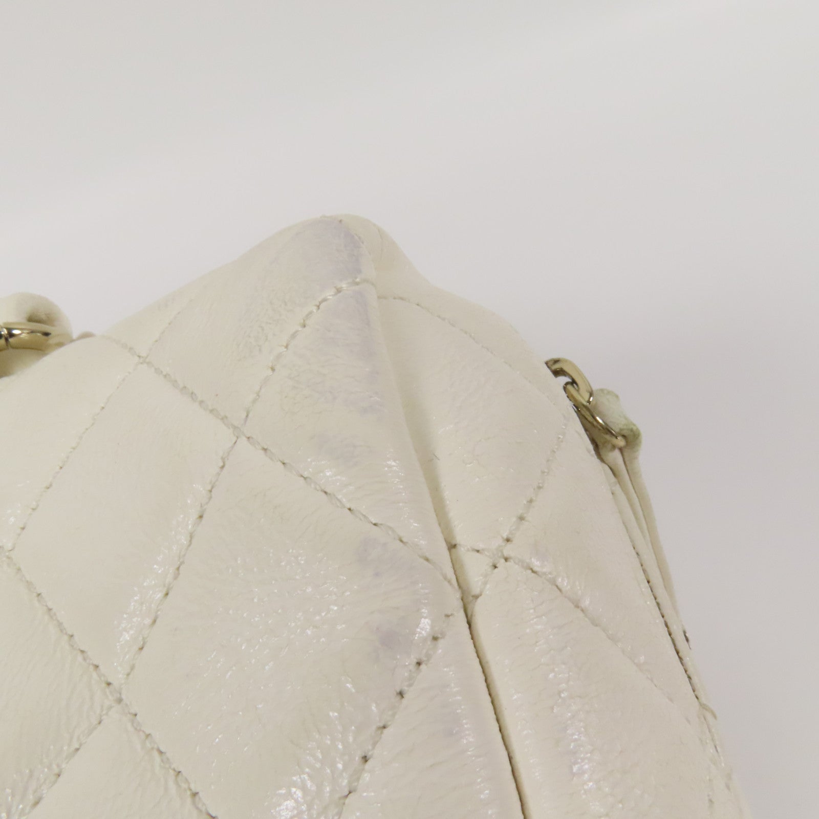 CHANEL 牛皮皮革Handbag金扣手挽袋