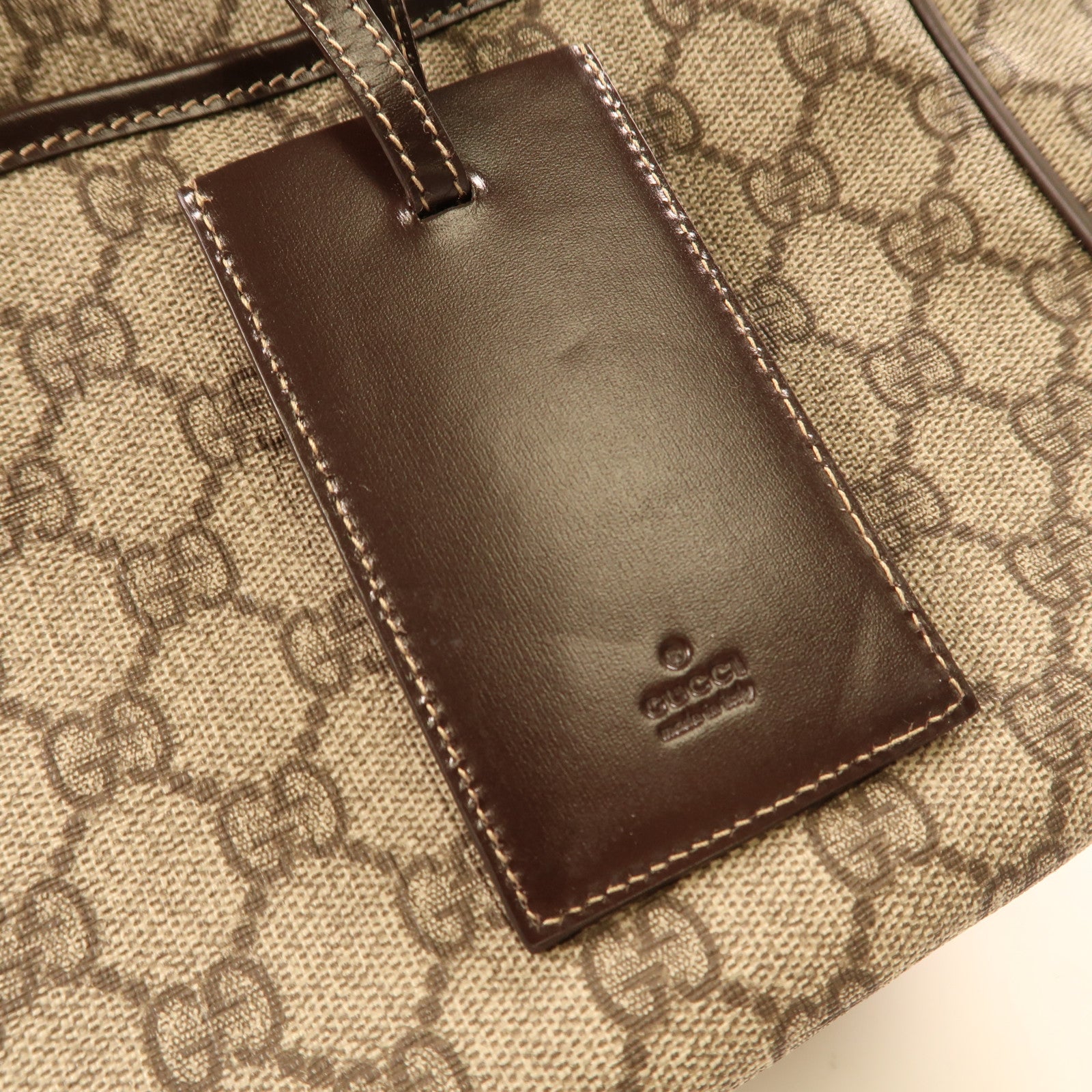 GUCCI 塗層帆布2 Way Shoulder手挽肩背兩用袋啡色