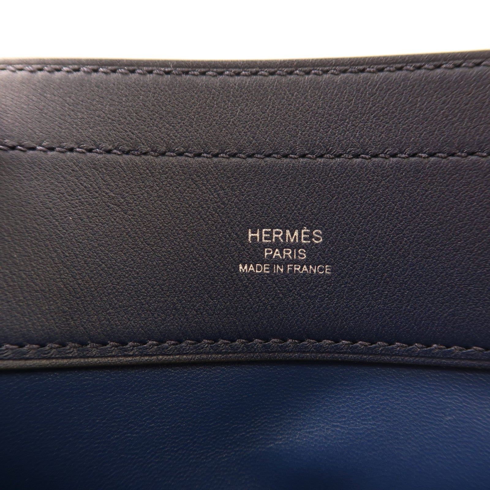 HERMES Swift皮革Aline Mini銀扣肩背袋深邃藍色