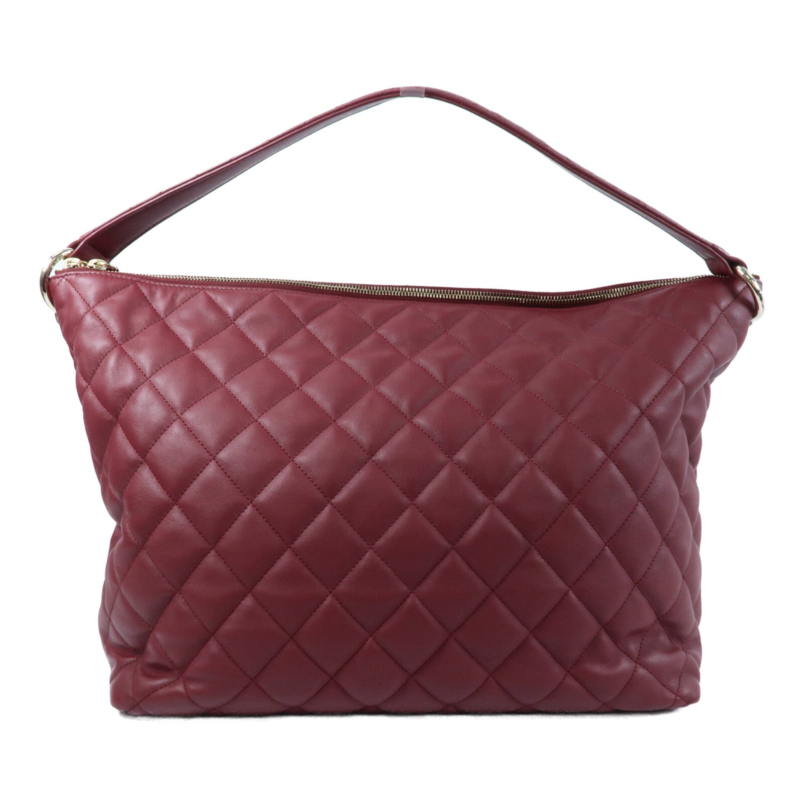 CHANEL 牛皮皮革Maxi Hobo金扣肩背袋