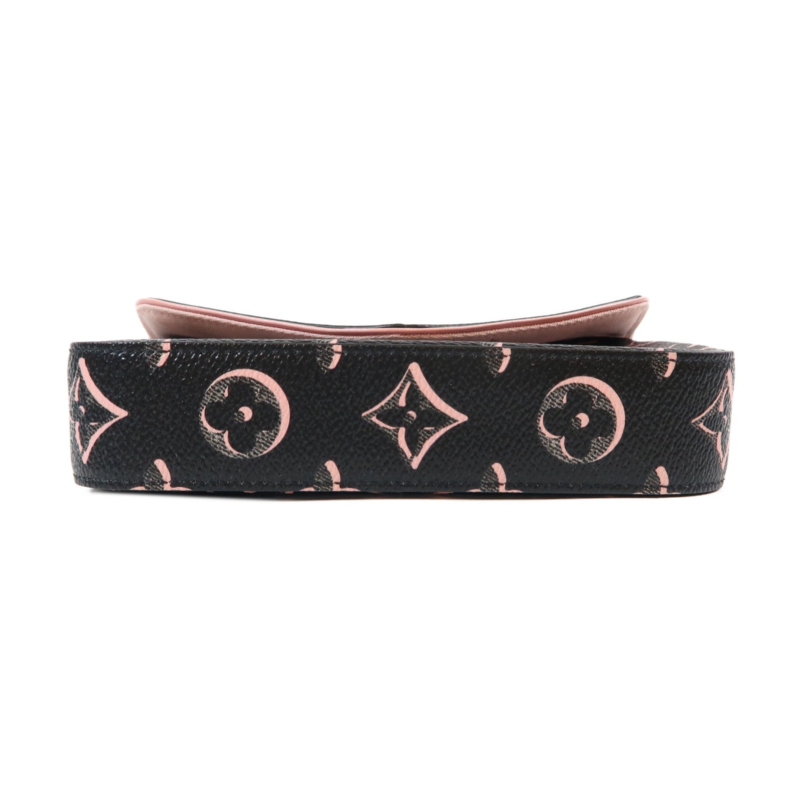 LOUIS VUITTON 【激減優惠】Monogram Felicie Strap & Go金扣肩背袋黑色/粉紅色