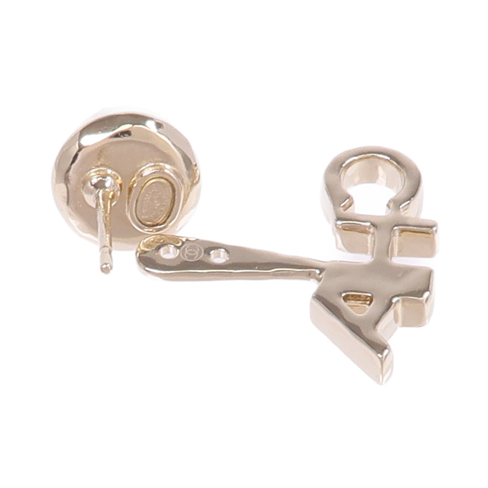 CHANEL 金屬/水晶Pierced Earring耳環