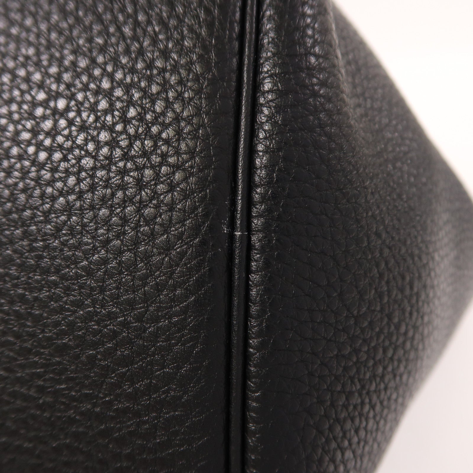 HERMES Clemence皮革Picotin MM銀扣手挽袋Noir