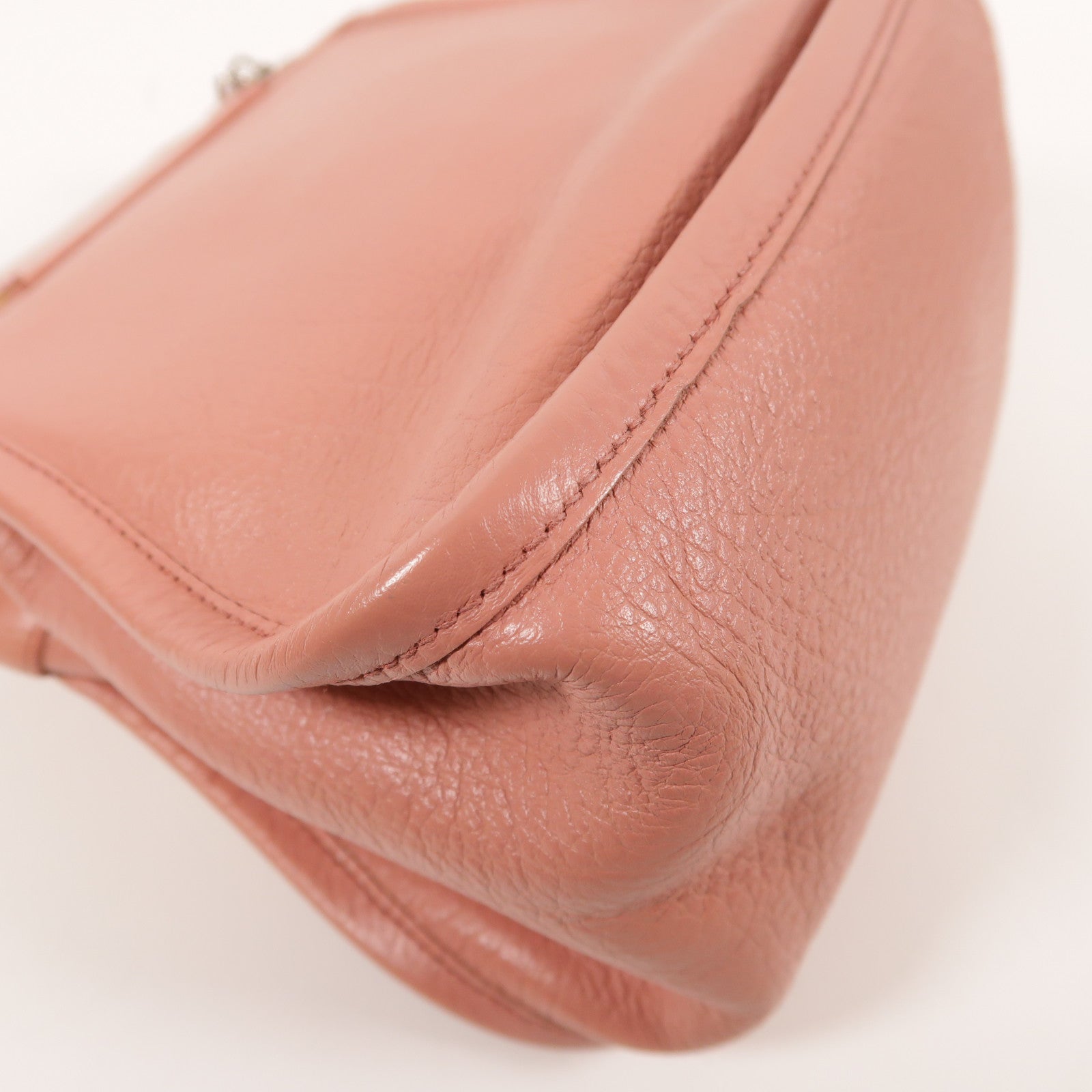 CHANEL CC SHW 2.55 Chain Shoulder Bag Calfskin Leather Pink