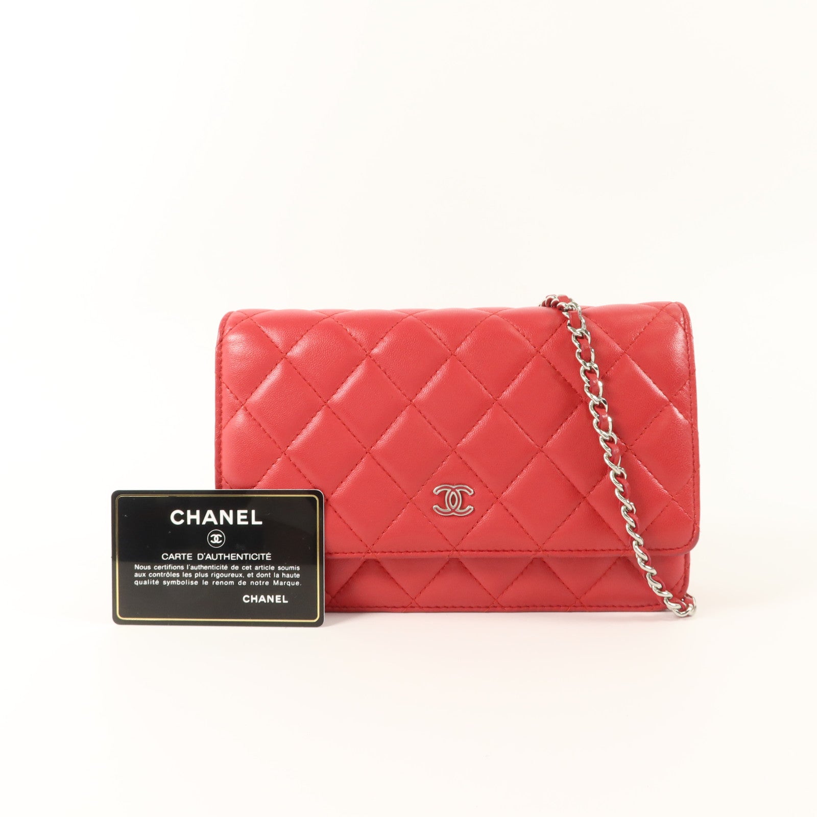 CHANEL 羊皮皮革WOC Wallet On Chain鏈帶肩背袋