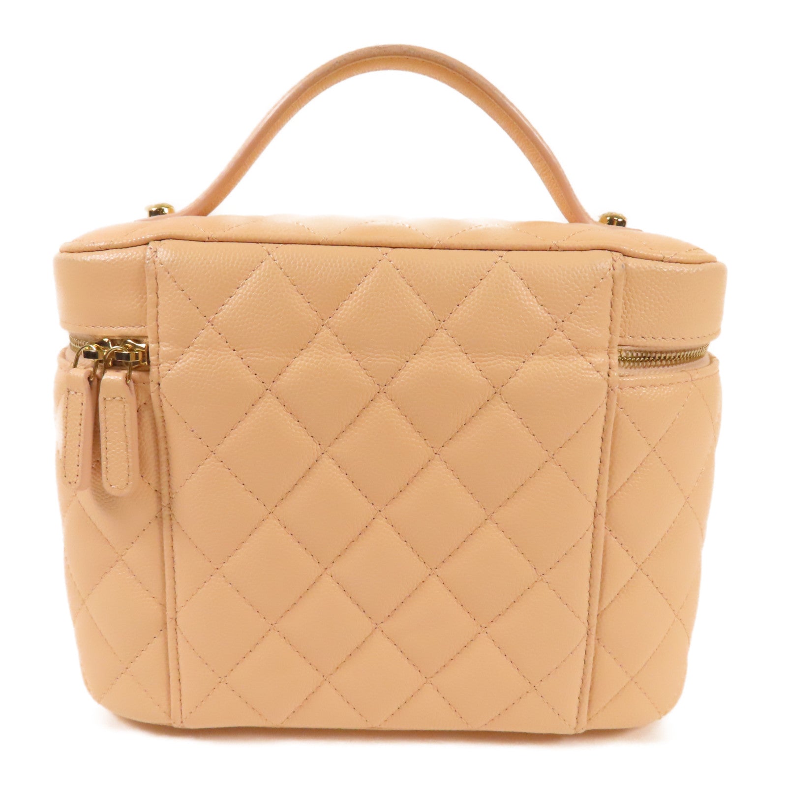 CHANEL 牛皮皮革Vanity Bag金扣化妝袋