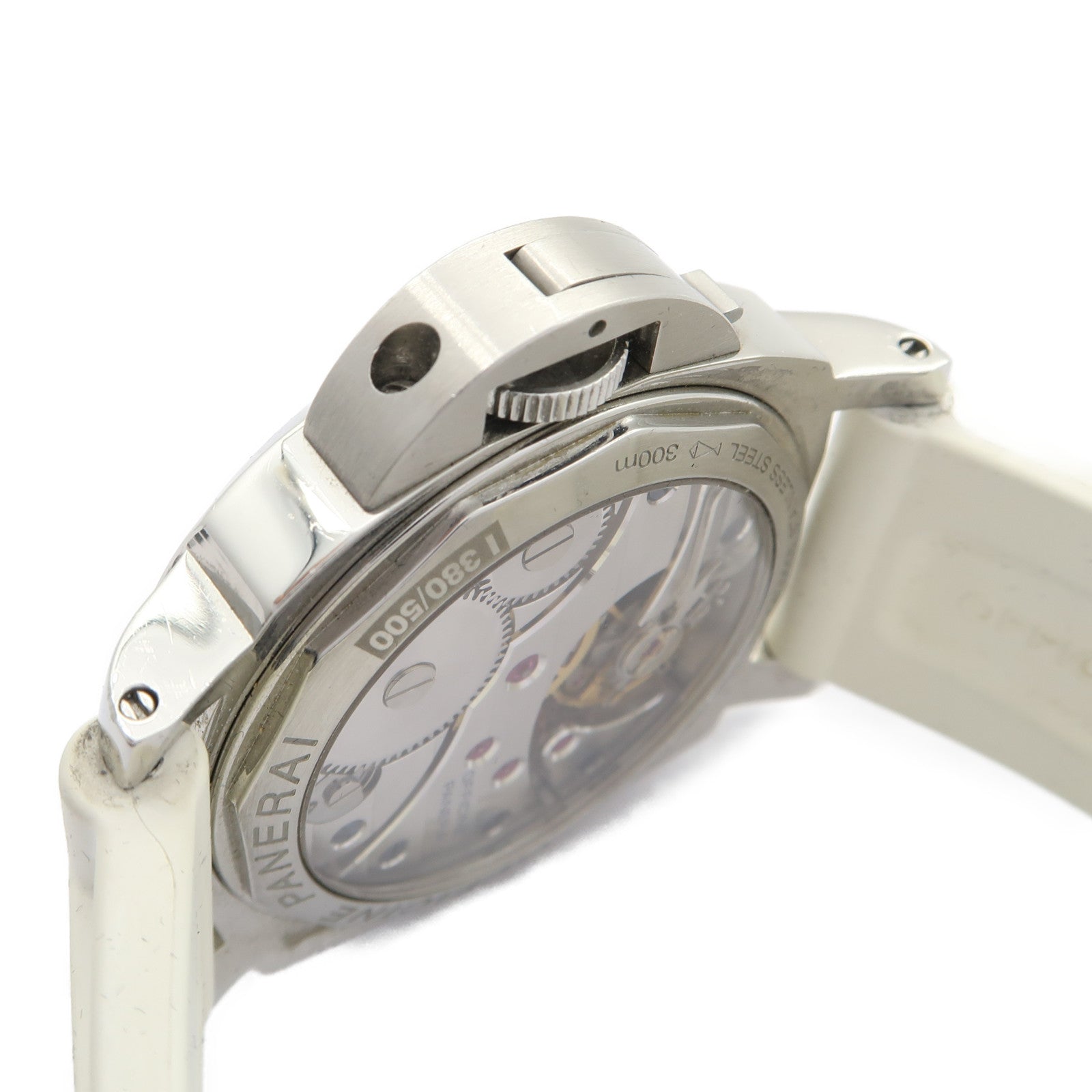 PANERAI Luminor不鏽鋼/橡膠帶手錶手動機芯白色