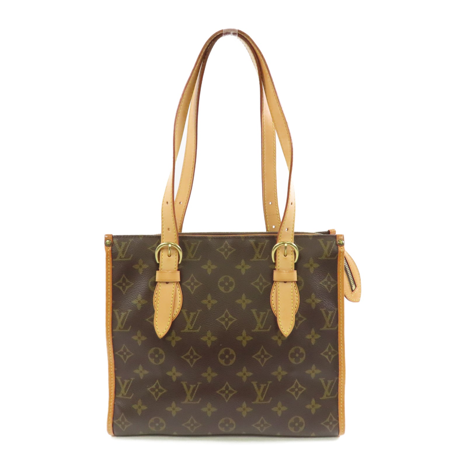 LOUIS VUITTON Monogram Popincourt Haut金扣手挽袋棕色