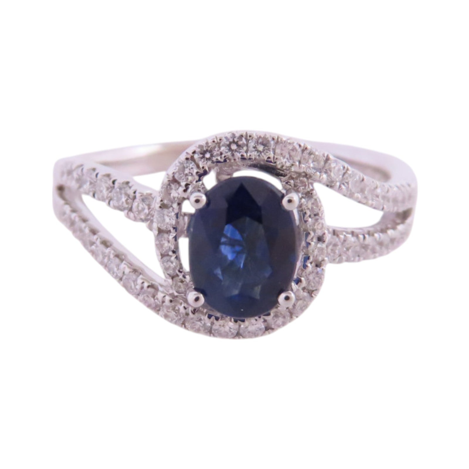JEWELRY 18K白金/藍寶石/鑽石Sapphire Diamond Ring戒指US#7.5