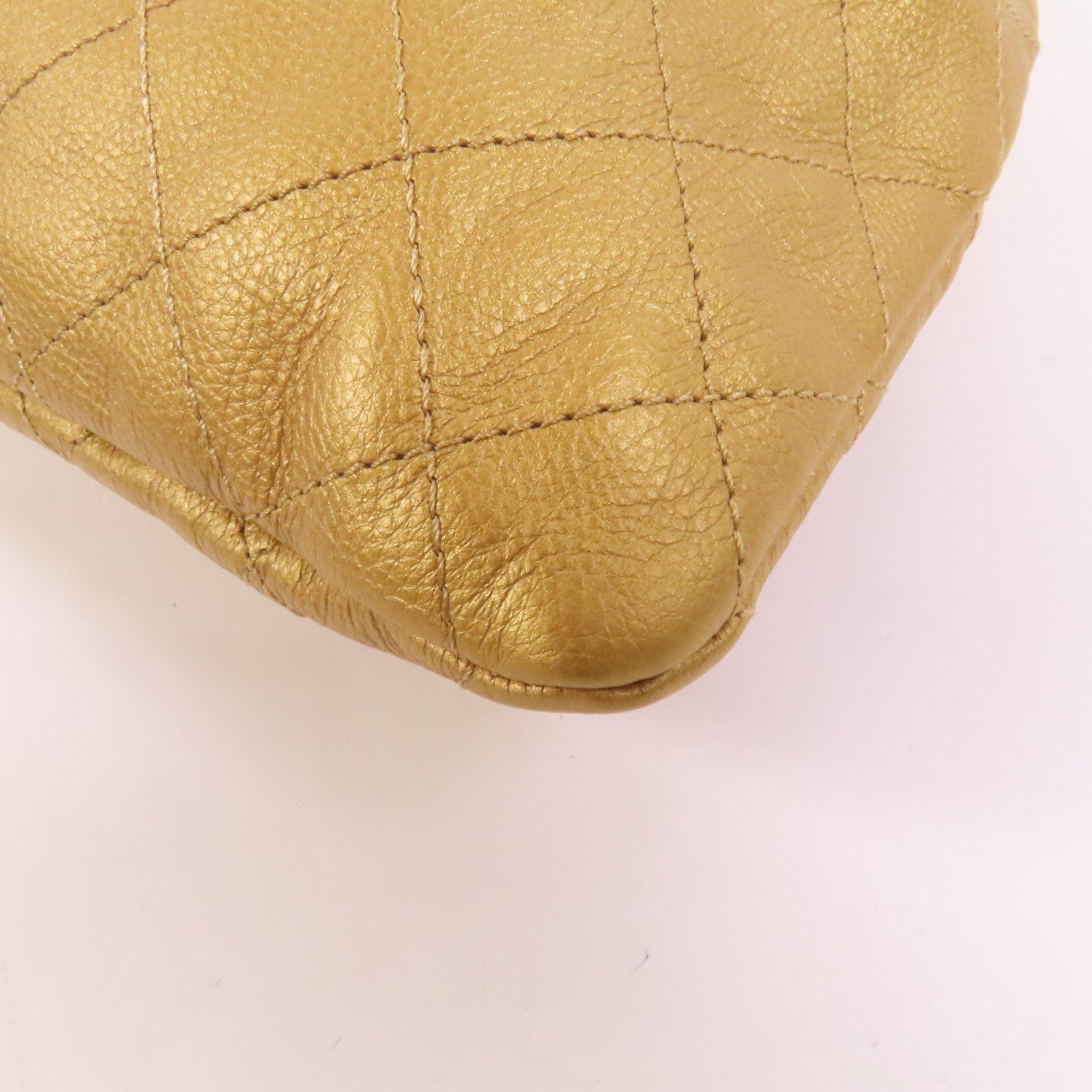 CHANEL 牛皮皮革Chain Shoulder金扣鏈帶肩背袋